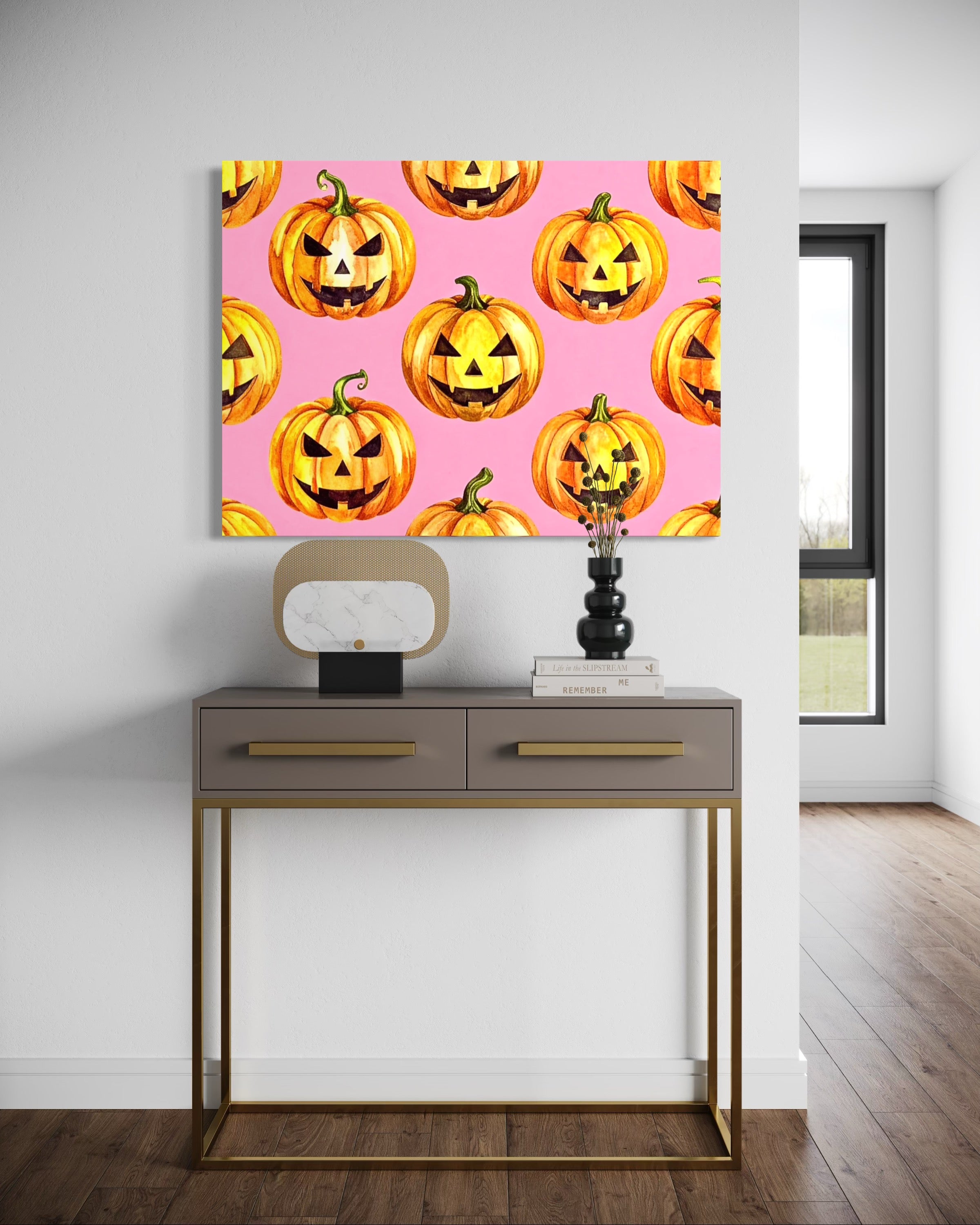 Jack O Lantern Pattern on Pink