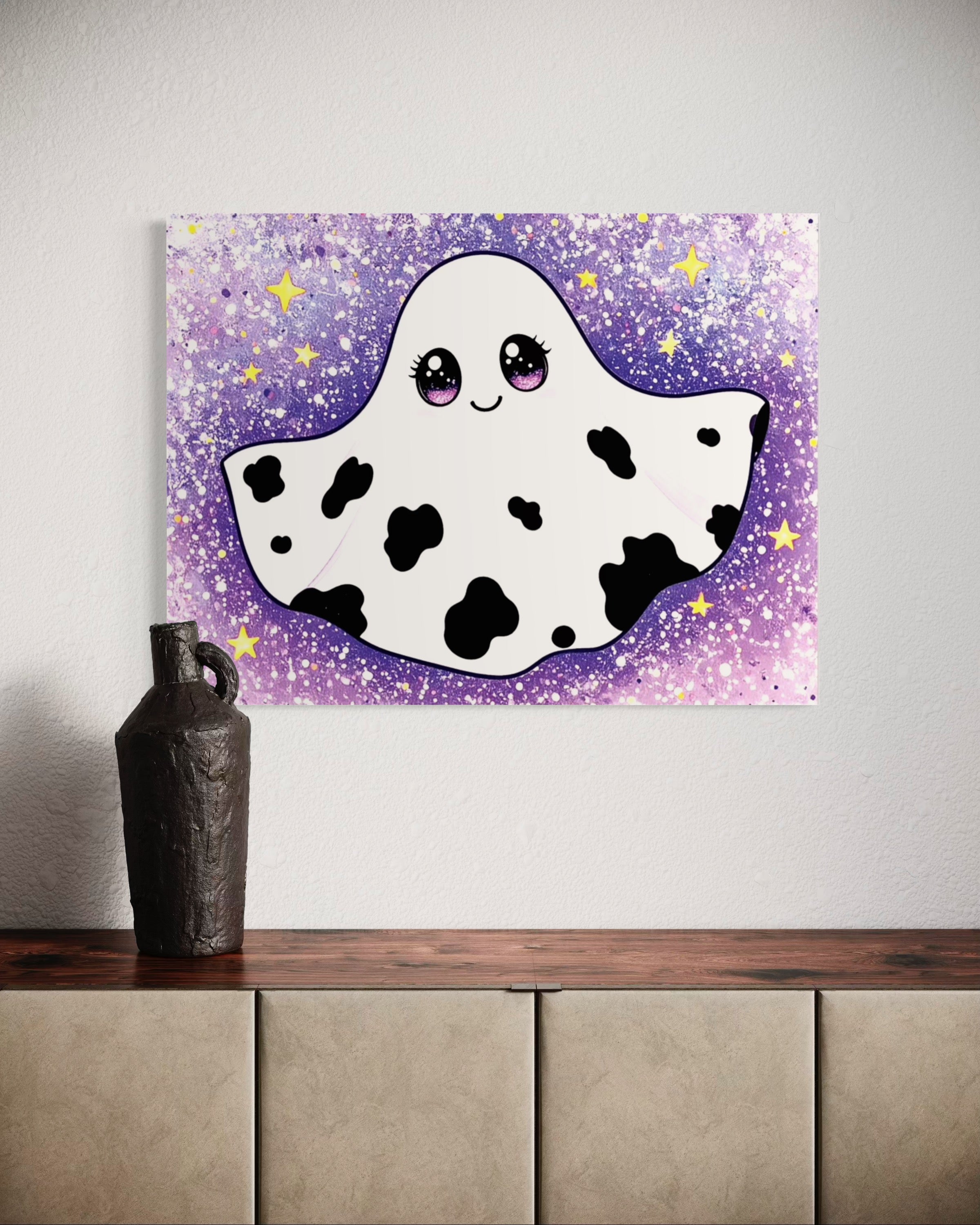 Cow Print Ghost Girl Cutie on Glitter