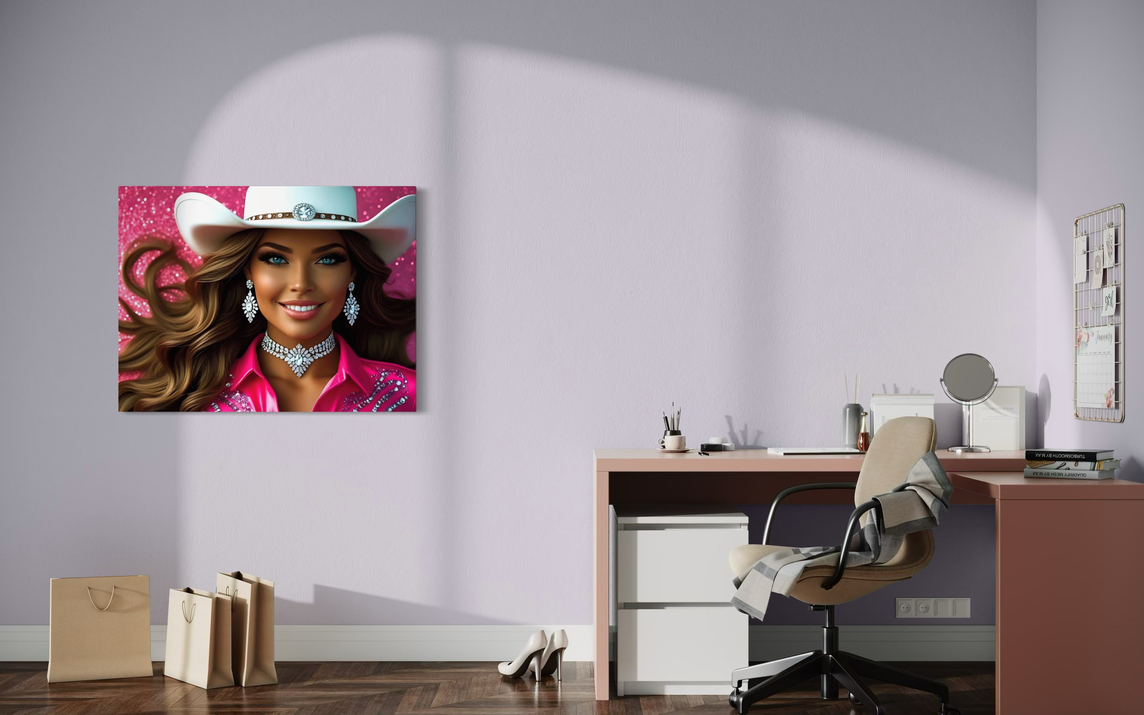 Cowgirl Princess - Brown Hair Museum Print