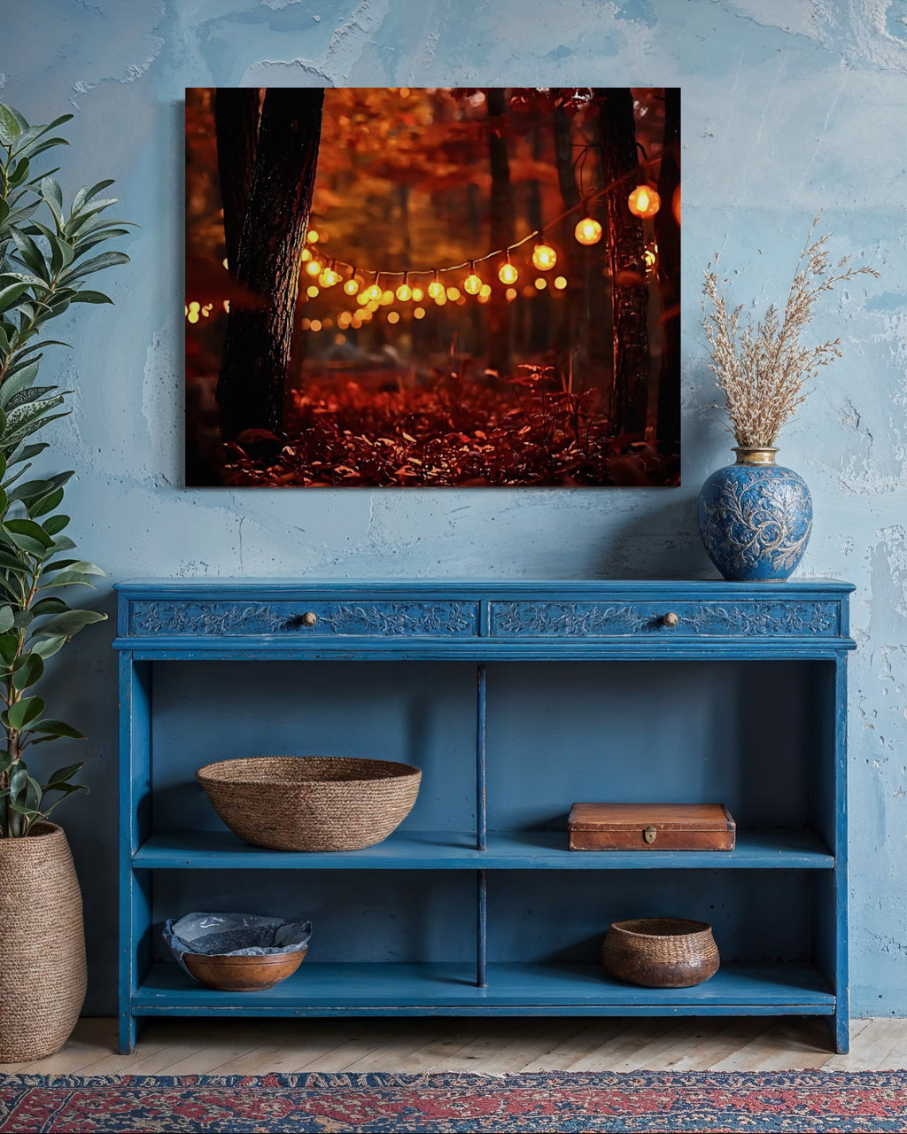 Lights in the Fall Forest Museum Print