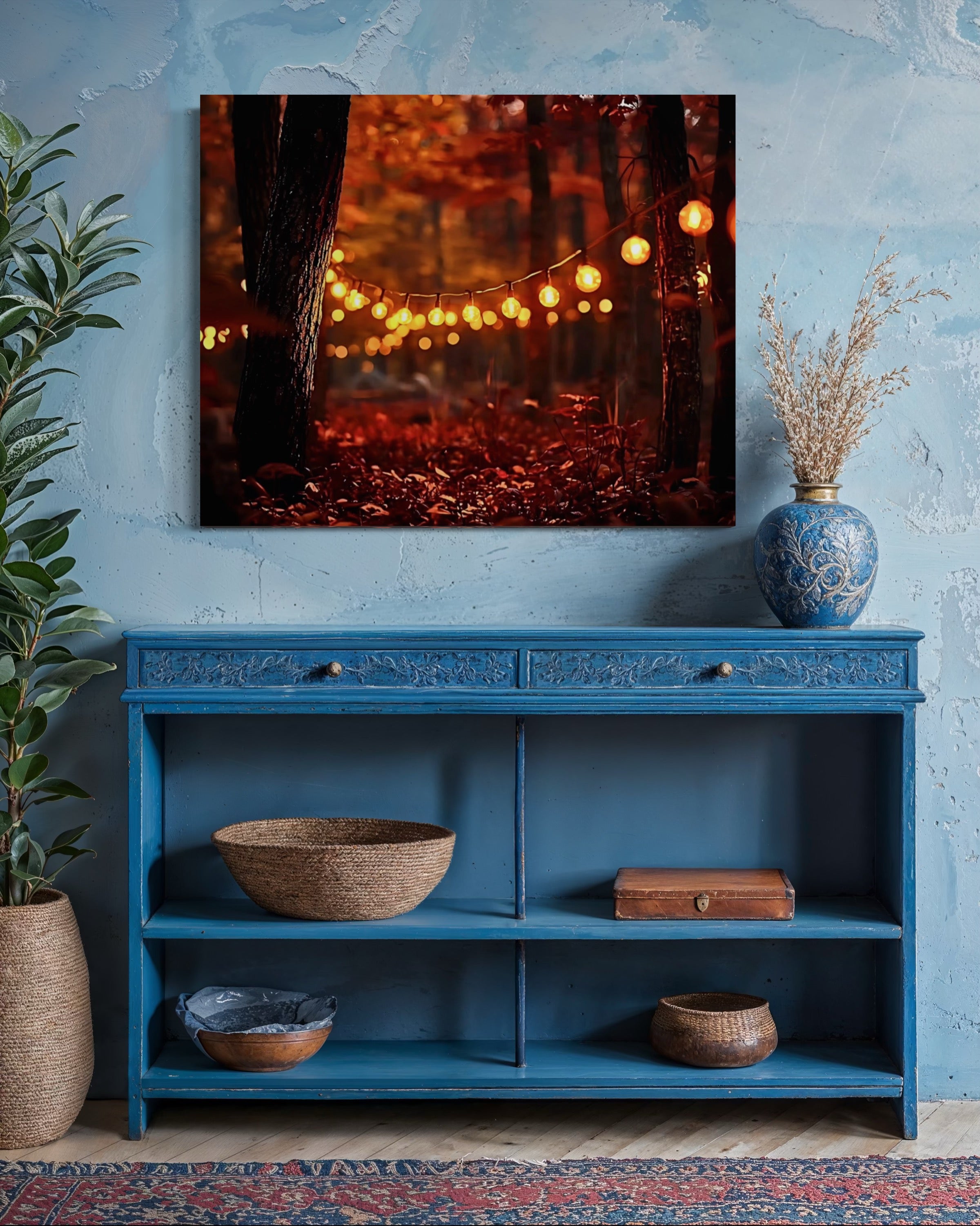 Lights in the Fall Forest Museum Print