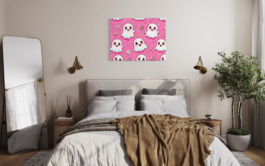 Ghost and Candy Pattern on Pink