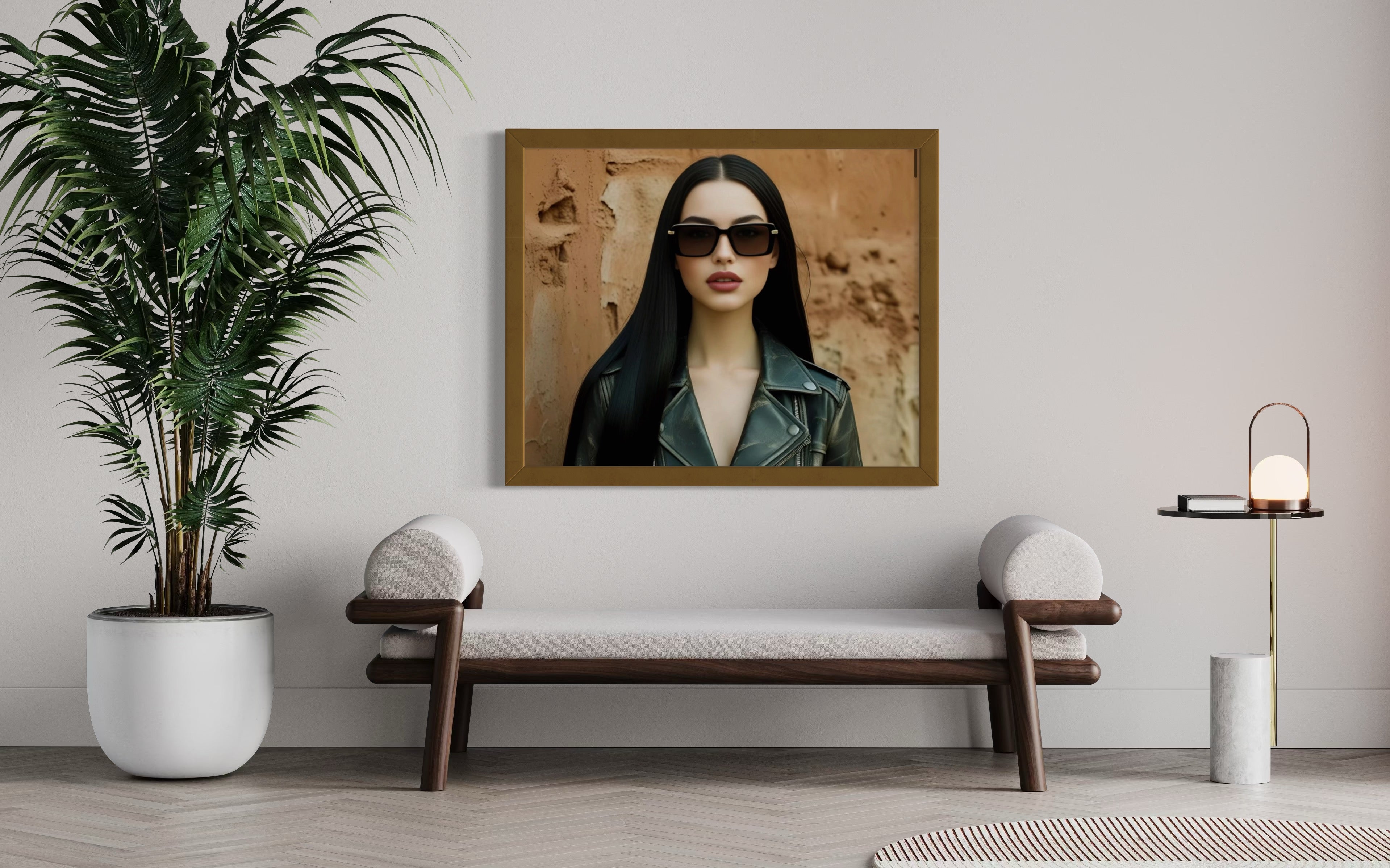 Leather Jacket Clay Wall - Black Hair