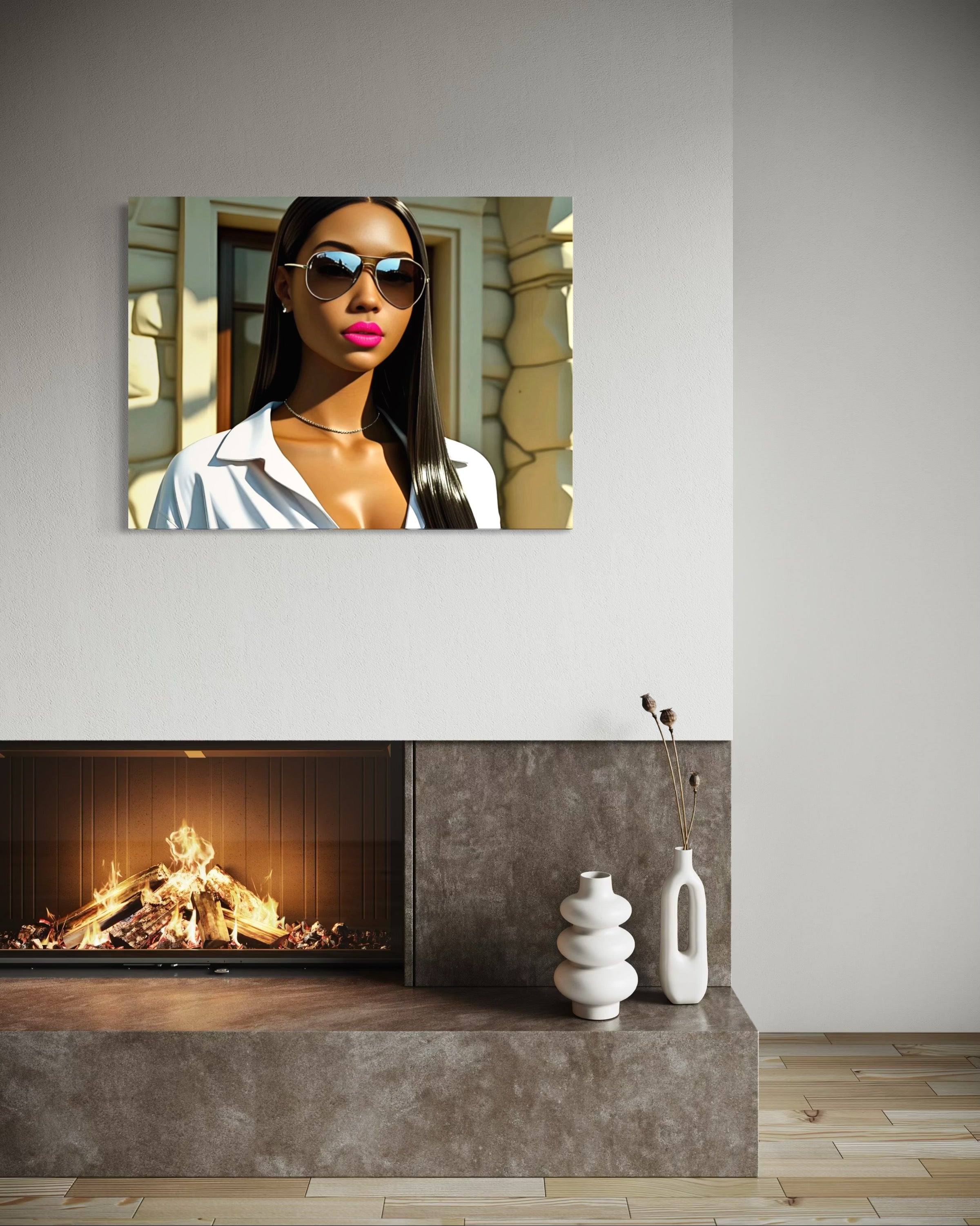 Sleek Queen with Hot Pink Lips Museum Print