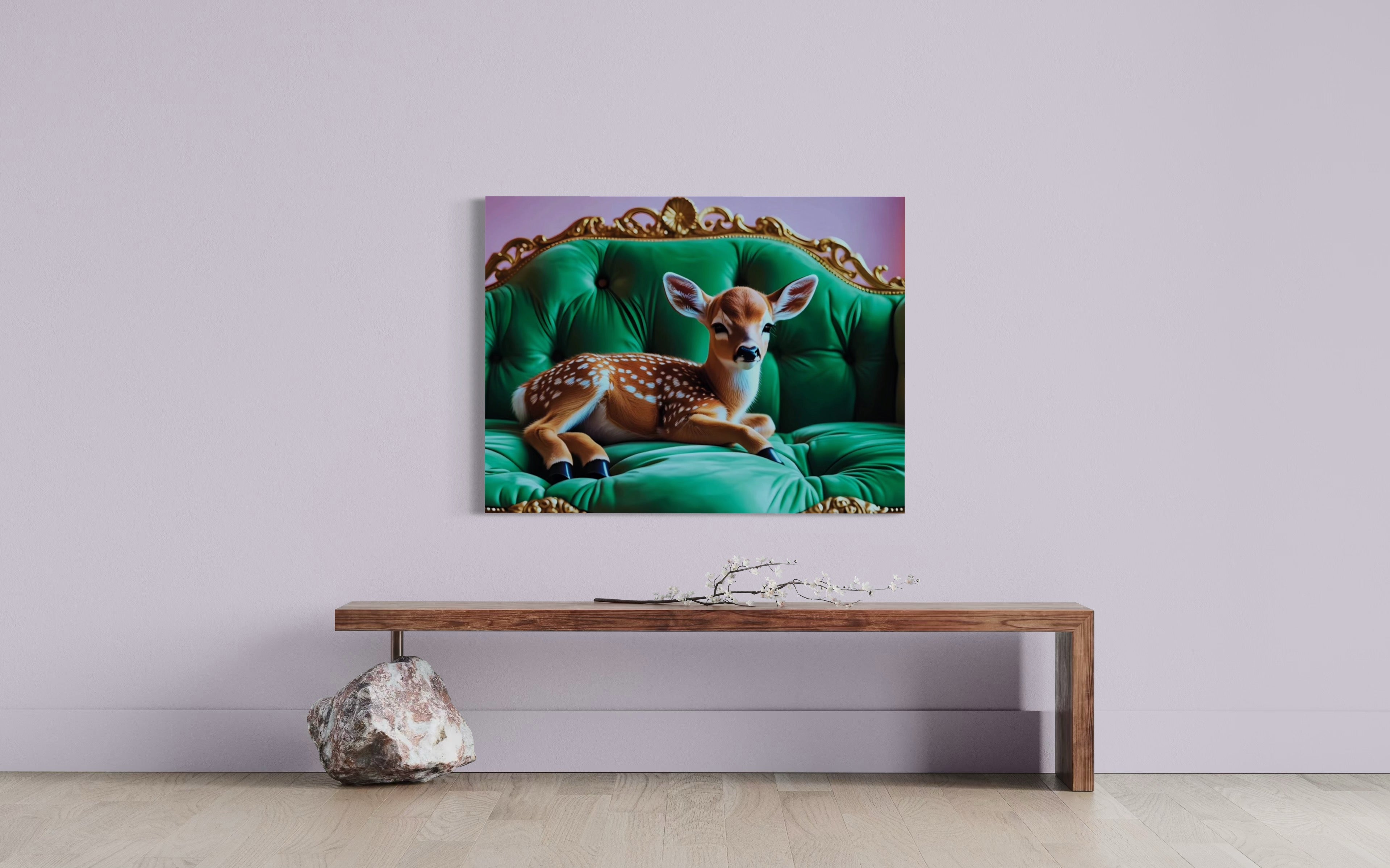 Baby Deer Resting Museum Print