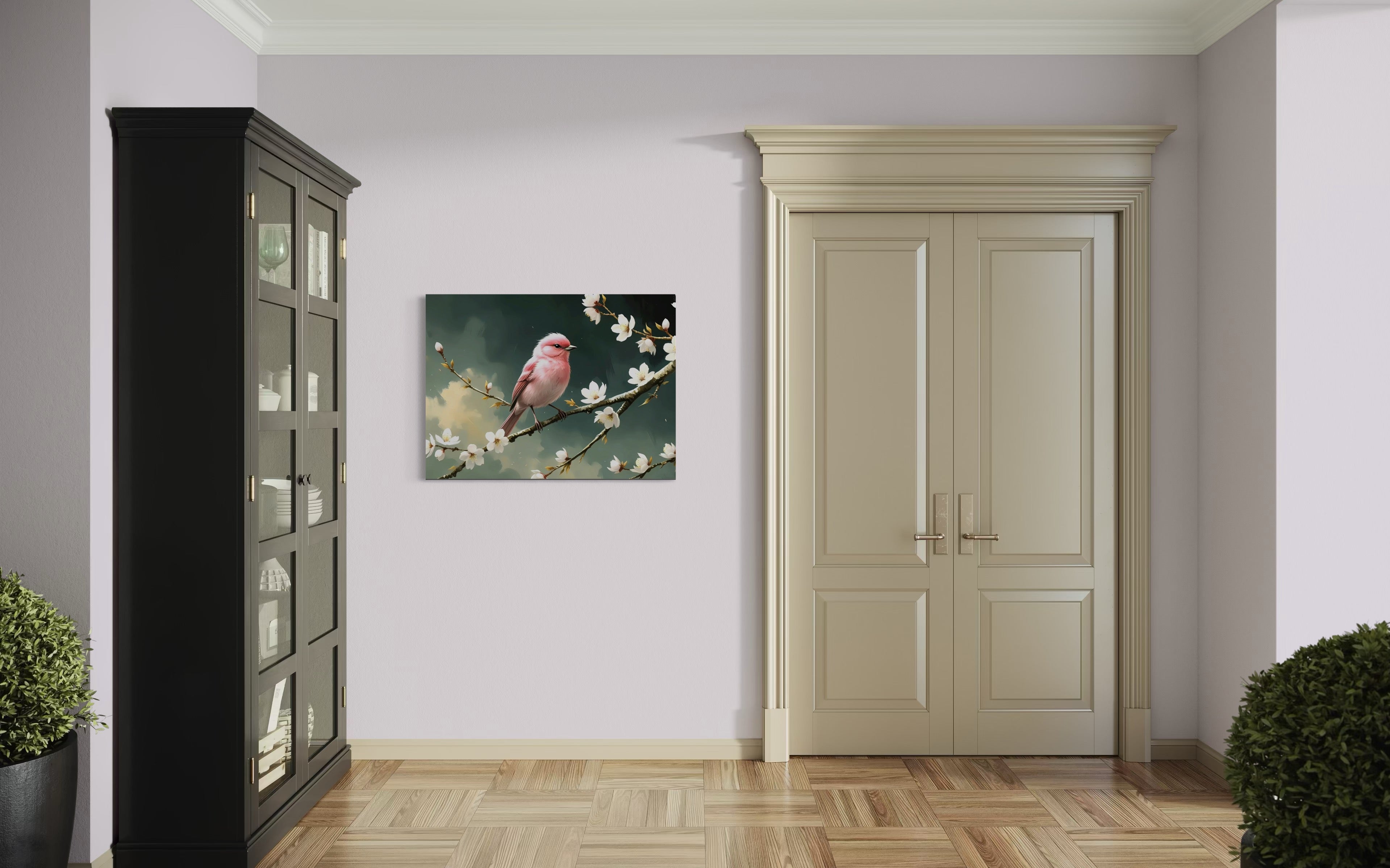 Bubblegum Bird with Blossoms Museum Print