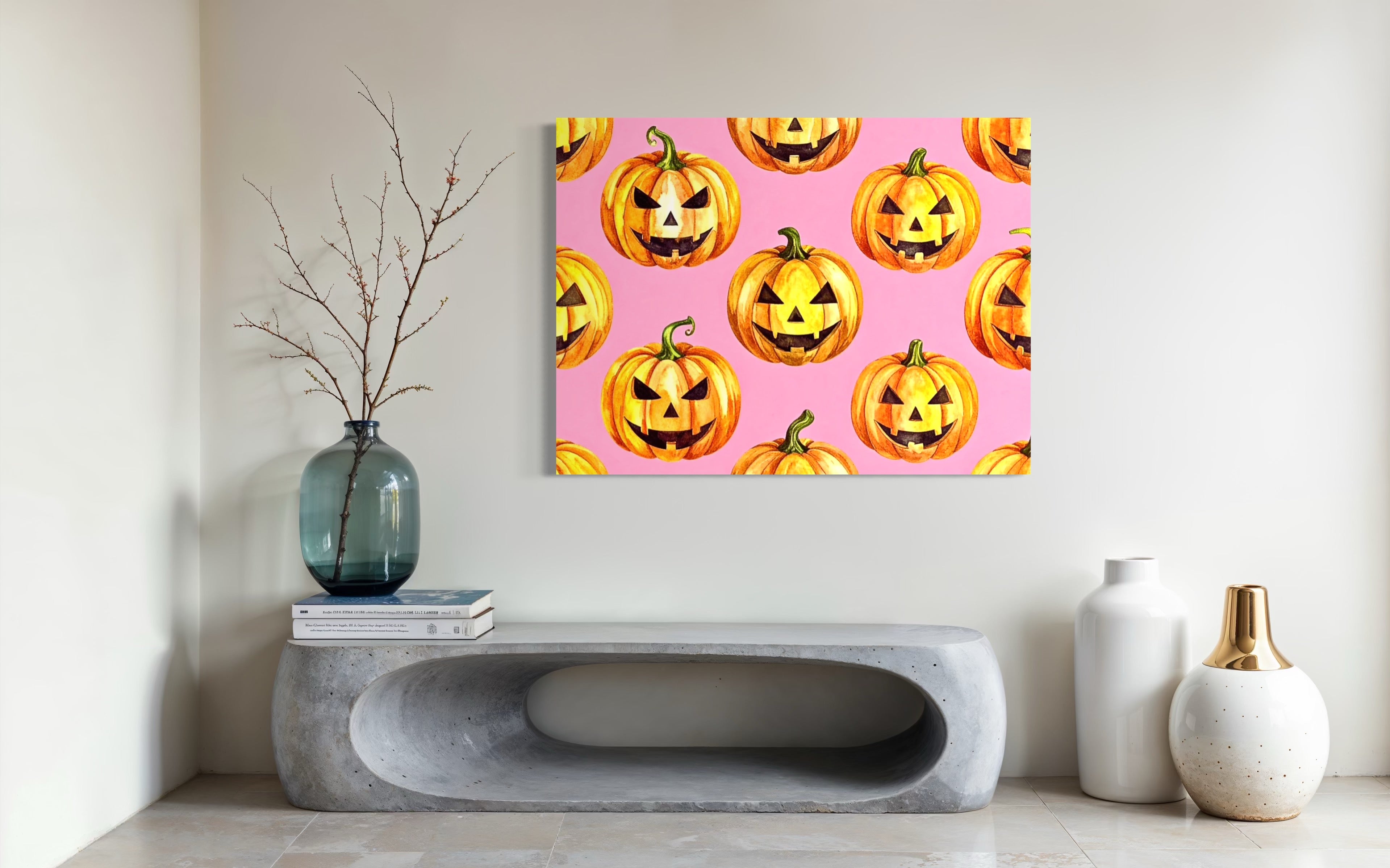 Jack O Lantern Pattern on Pink