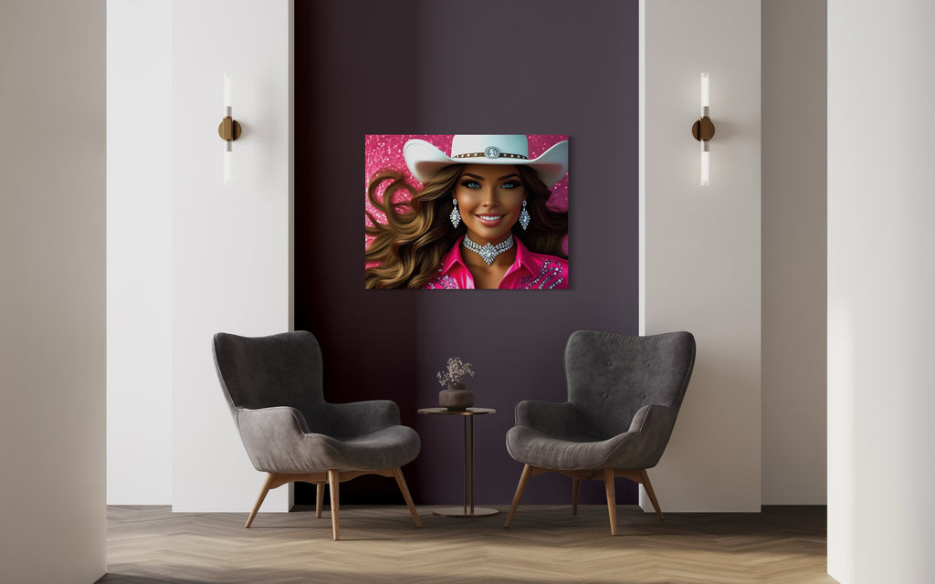 Cowgirl Princess - Brown Hair Museum Print