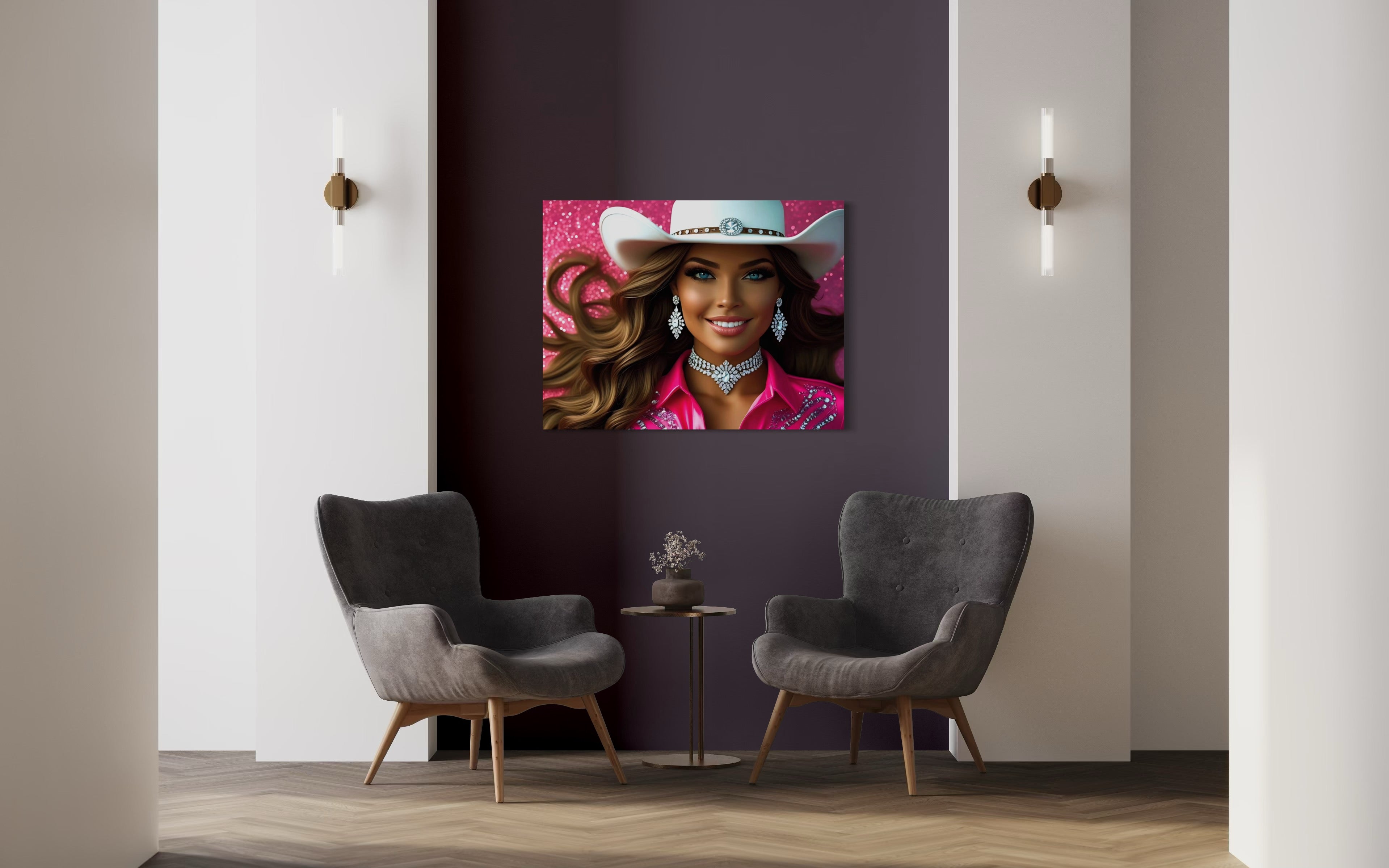 Cowgirl Princess - Brown Hair Museum Print