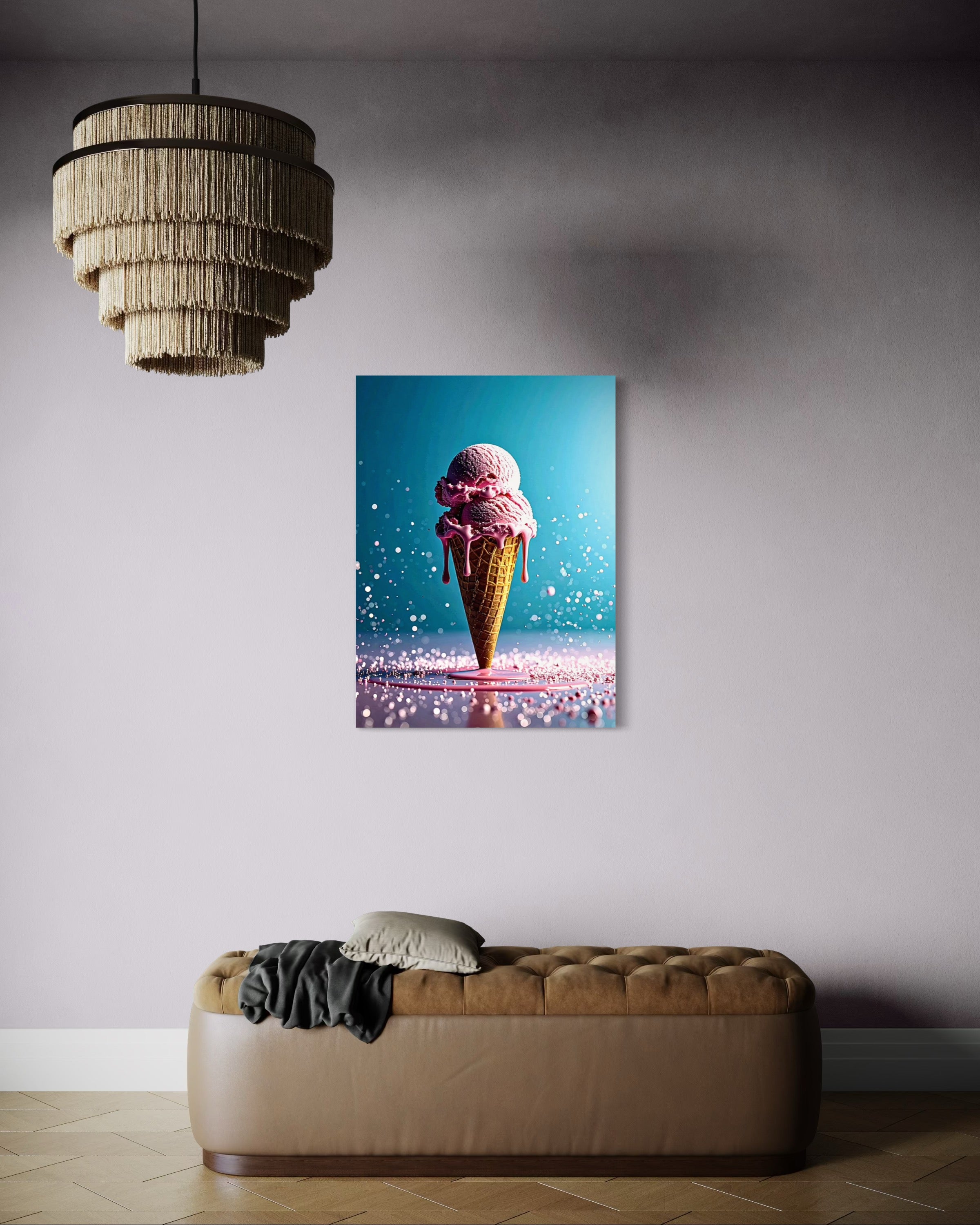 Strawberry Ice Cream Double Scoop Museum Print