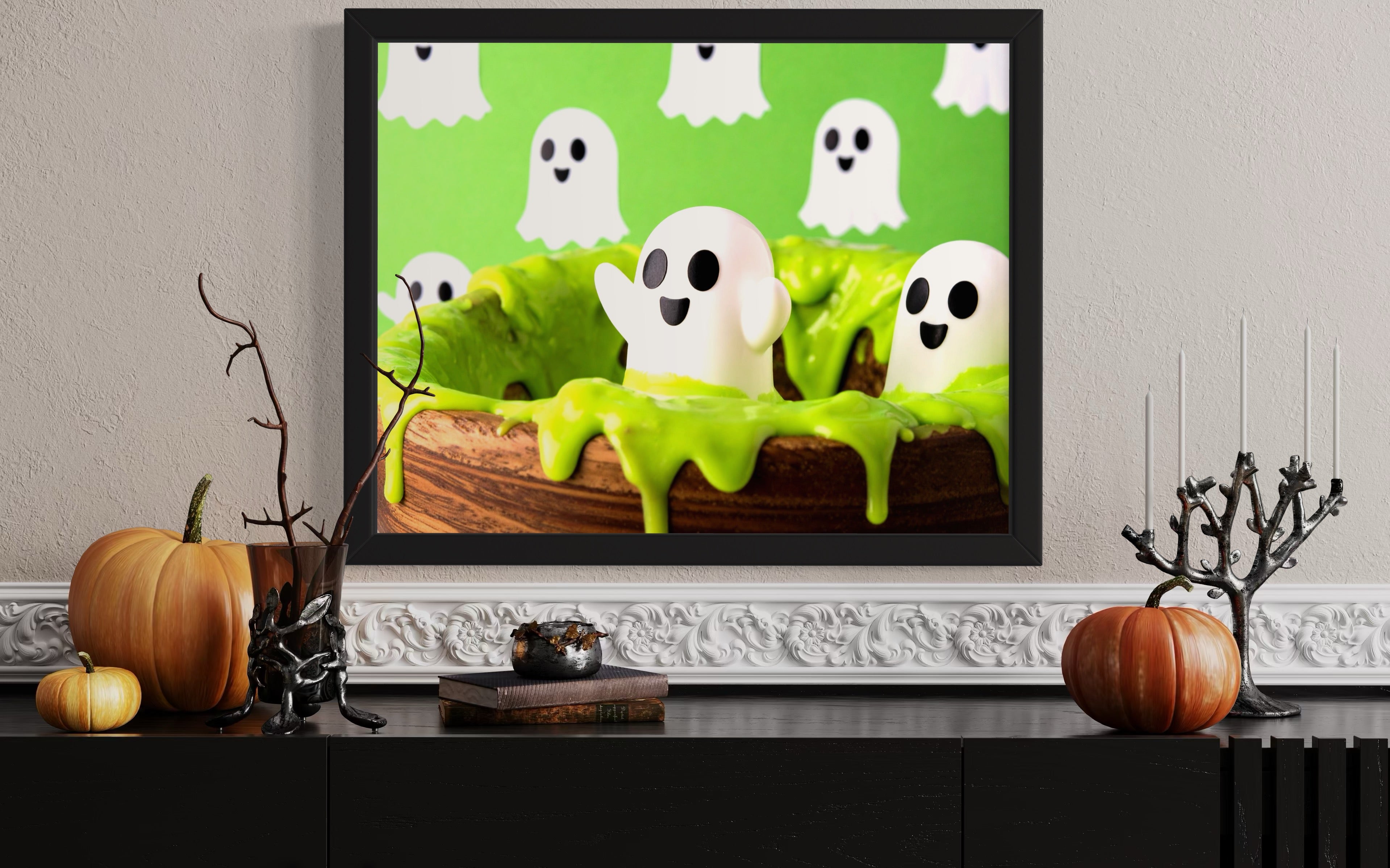 Ghosts in Green Slime Museum Print