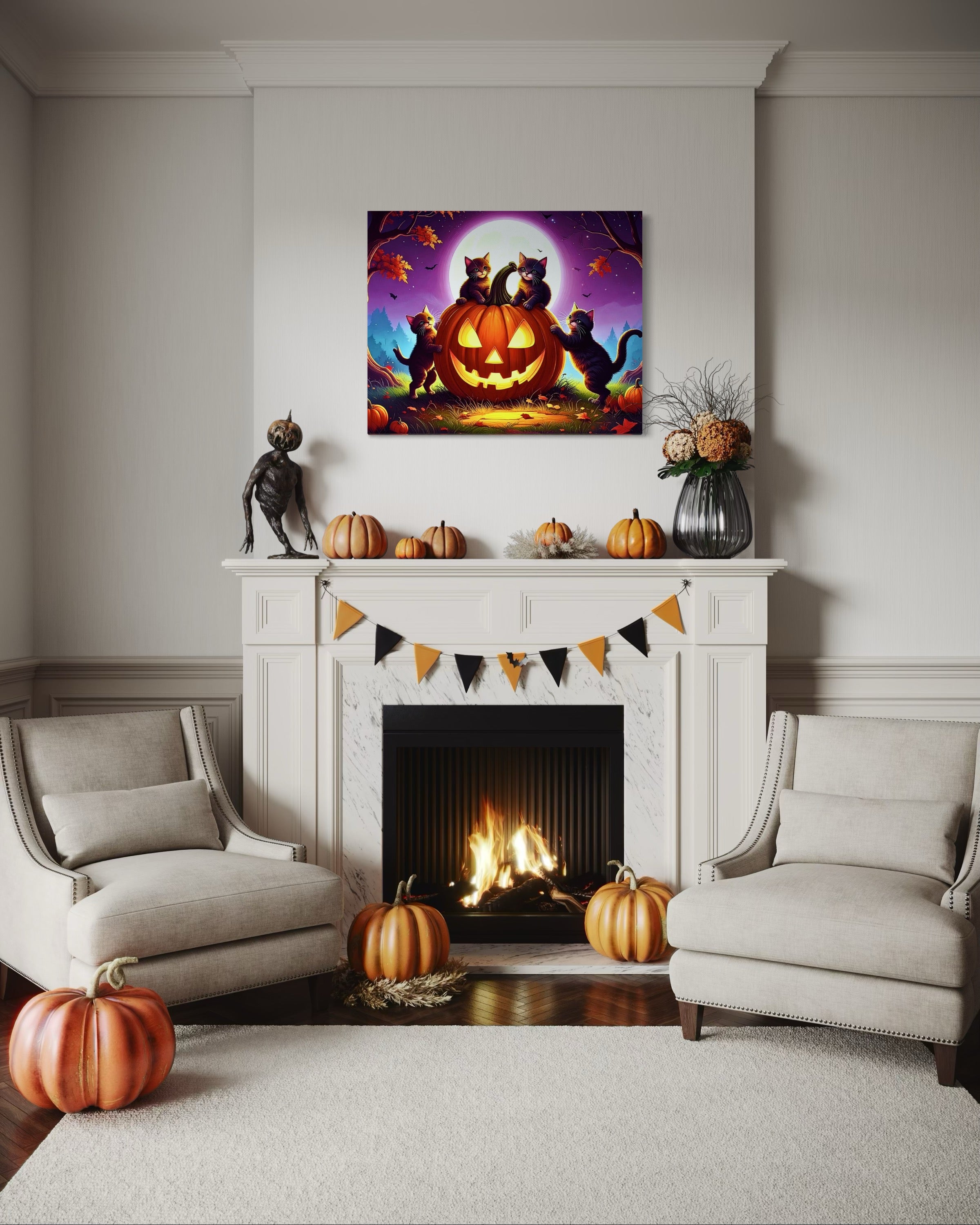 Cats on a Jack O Lantern