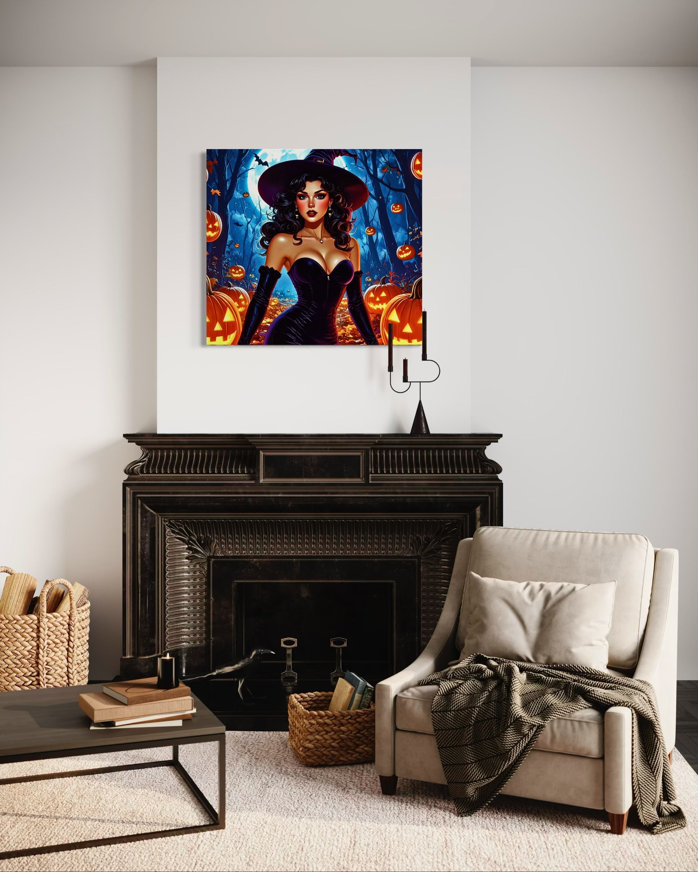 Retro 1950's Brunette Witch Museum Print