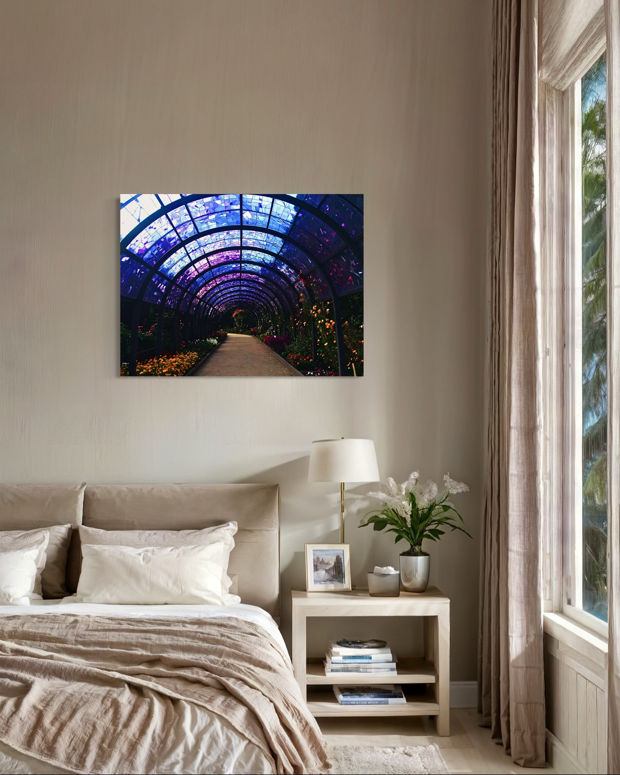 Fall Botanical Garden with Mosaic Stain Glass Ceiling Museum Print