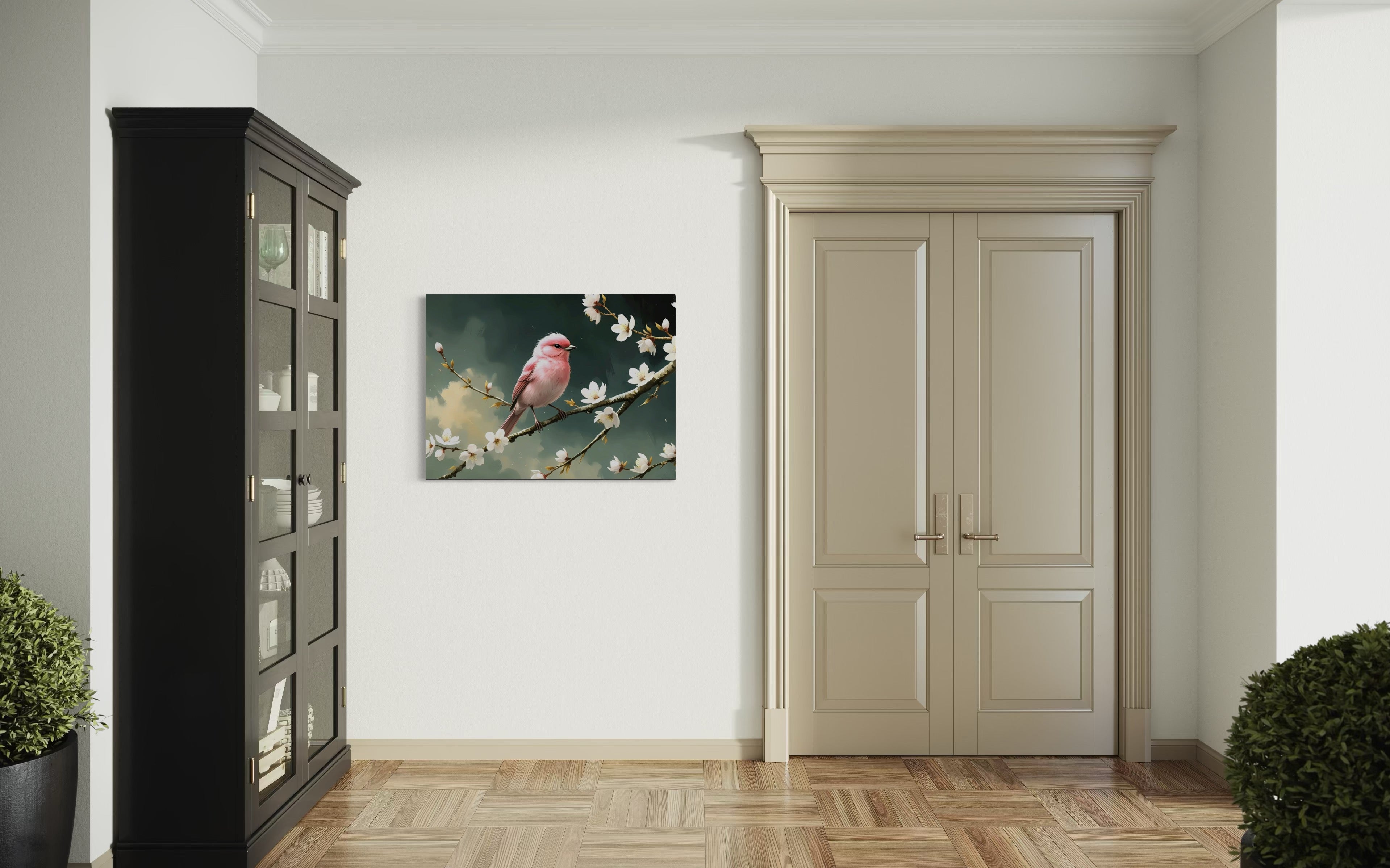 Bubblegum Bird with Blossoms Museum Print