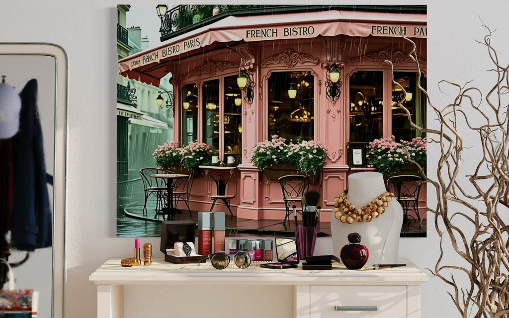 Pink Bistro in the Rain