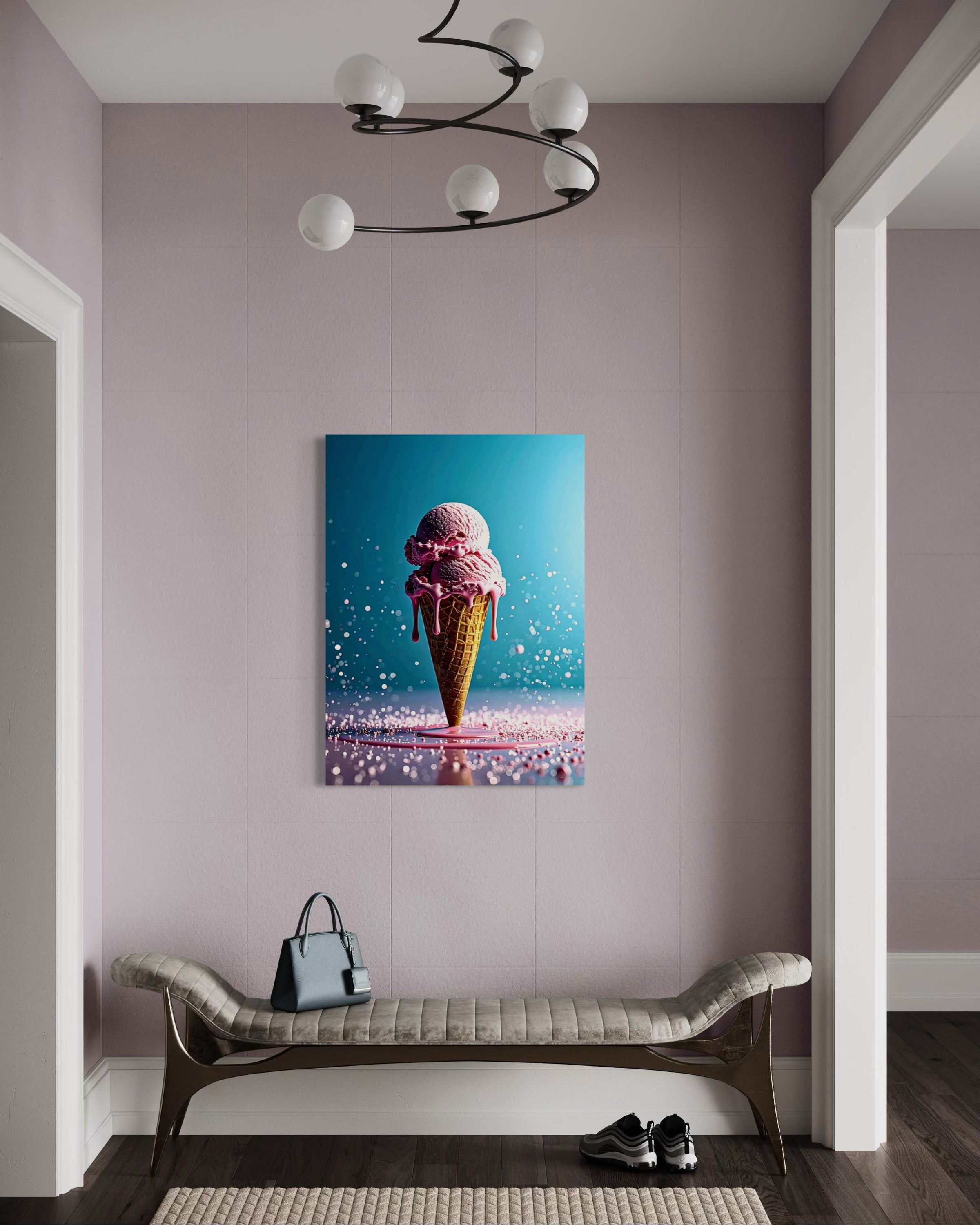 Strawberry Ice Cream Double Scoop Museum Print