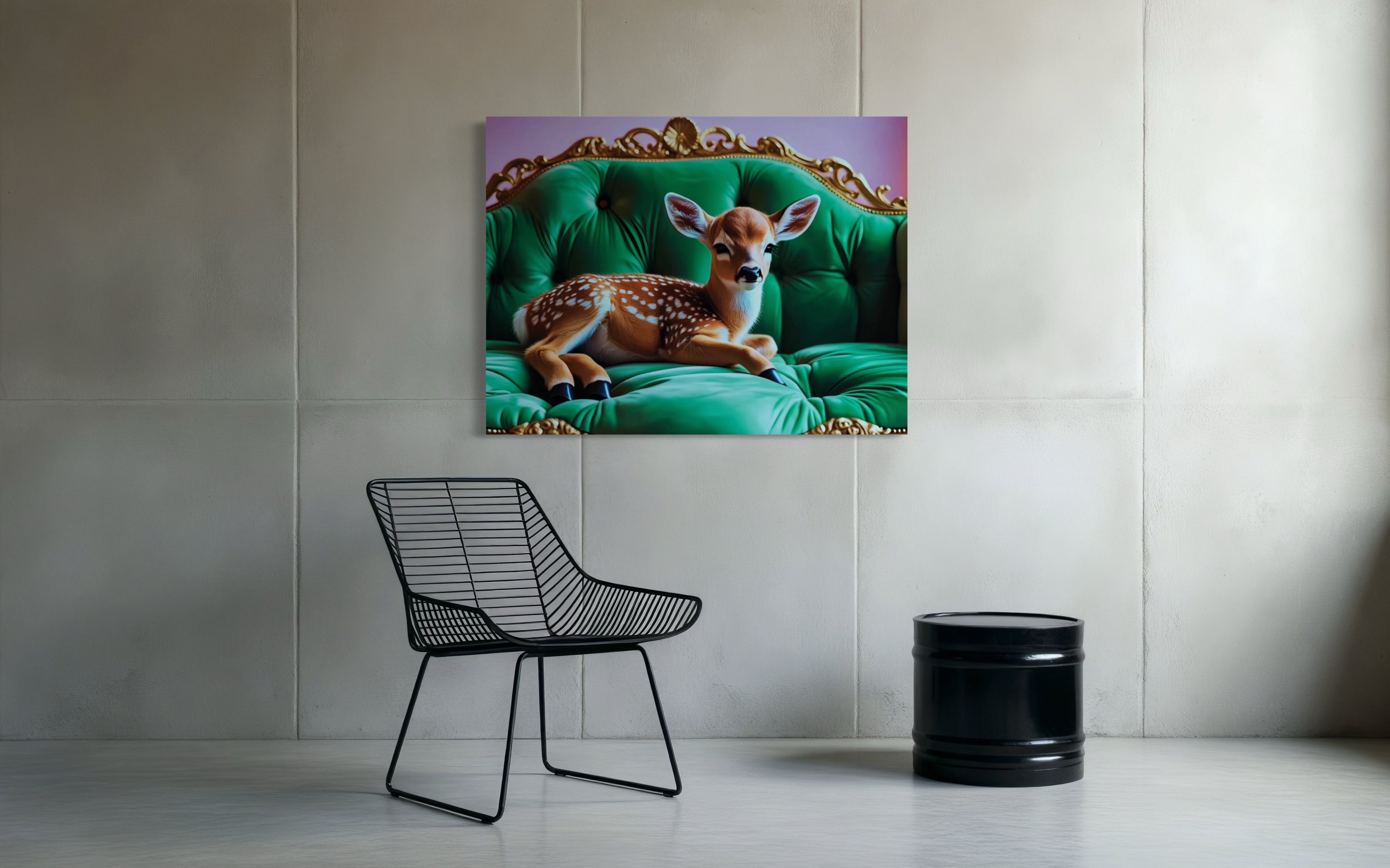 Baby Deer Resting Museum Print