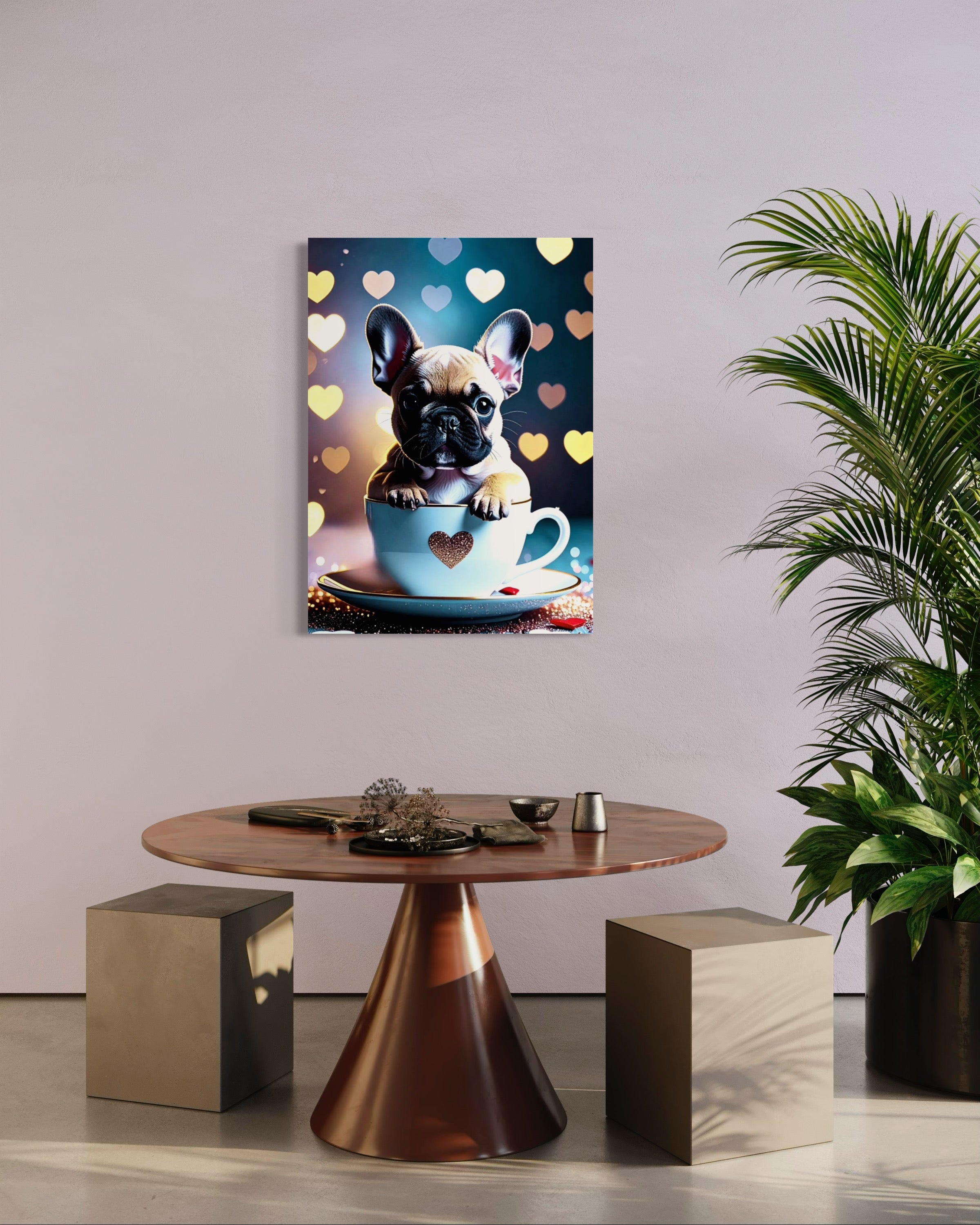 Tea Cup Frenchie Puppy Museum Print