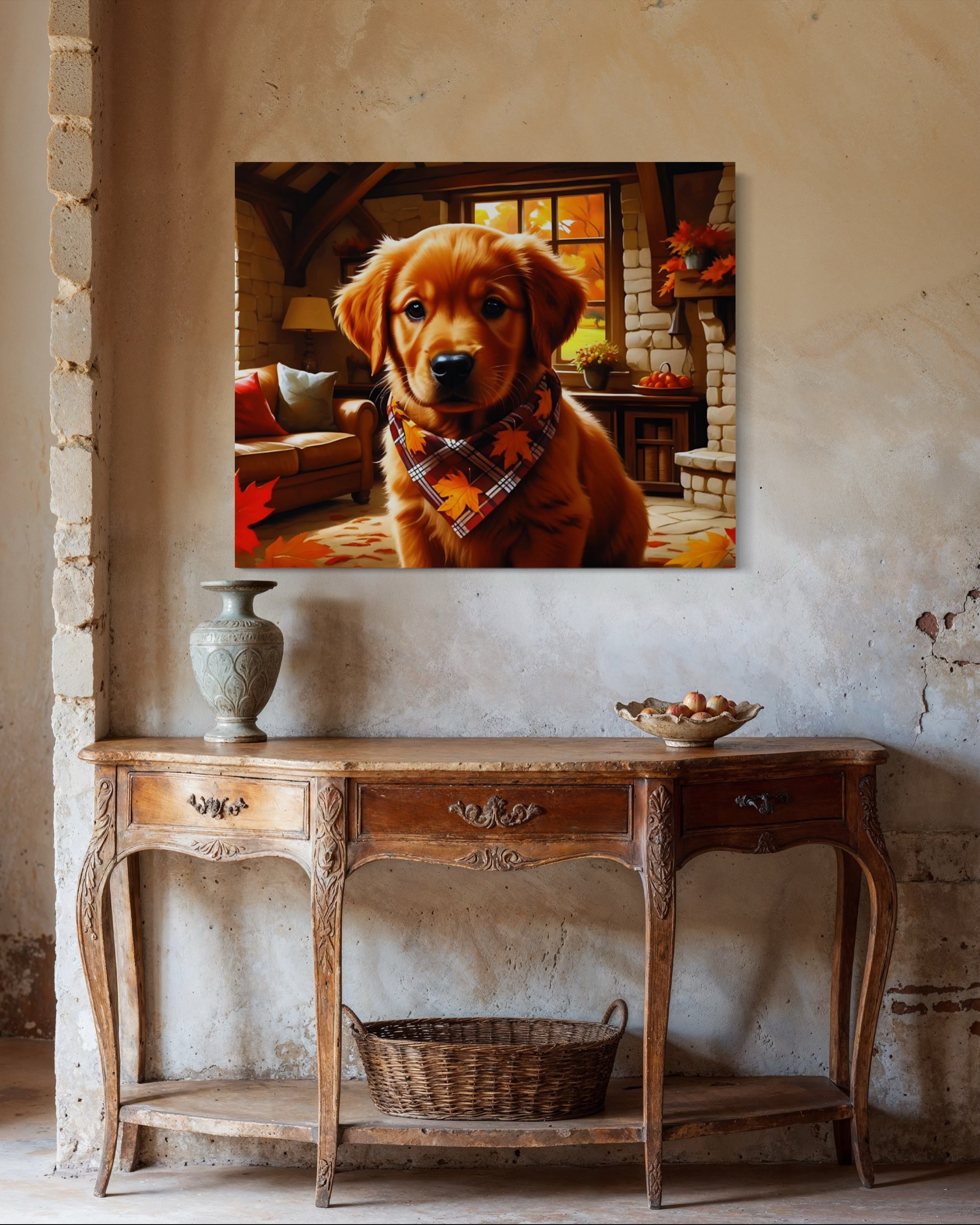 Autumn Red Golden Retriever Puppy