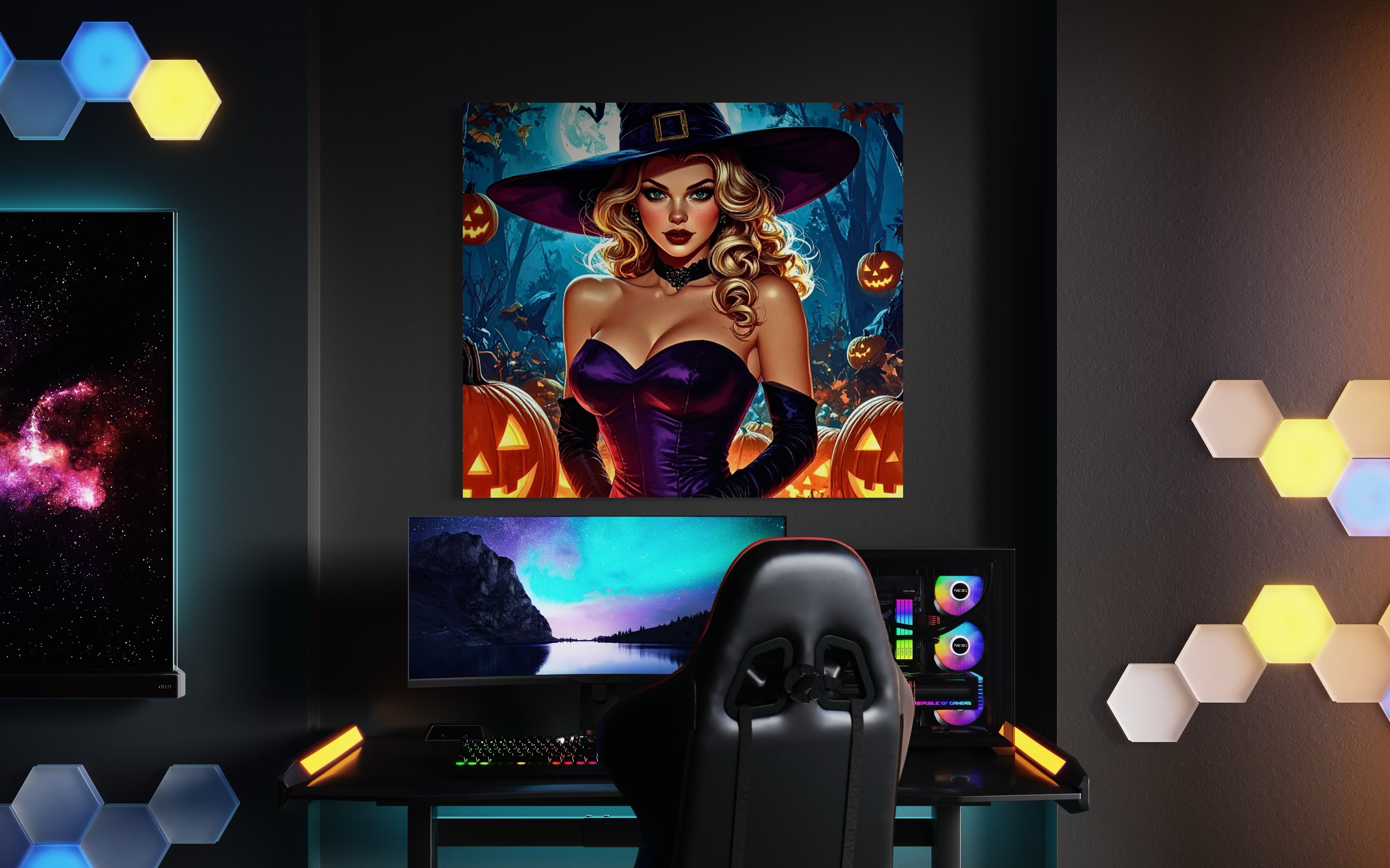 Halloween Blonde Witch Museum Print