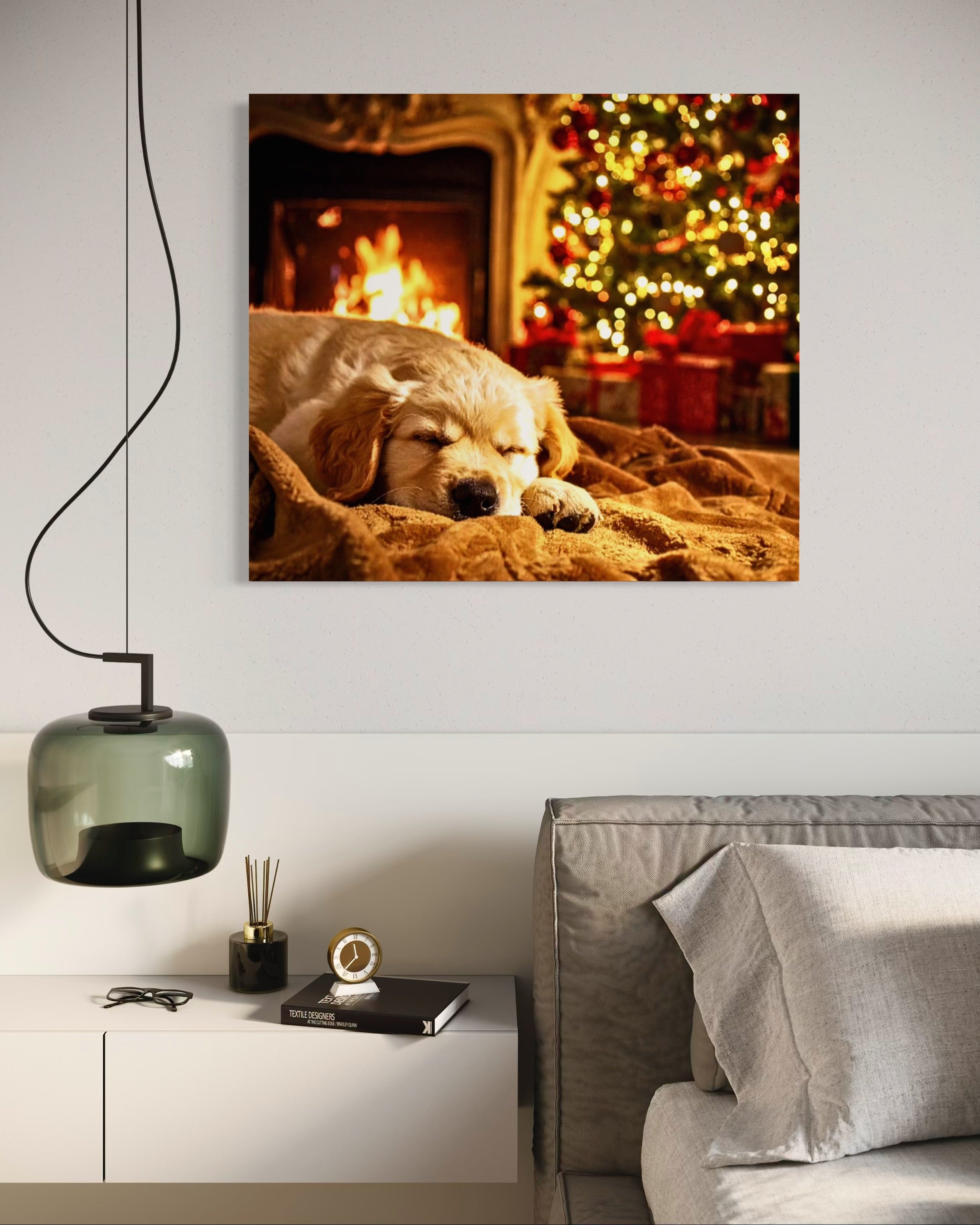 Magic Christmas Golden Retriever Puppy Dreams