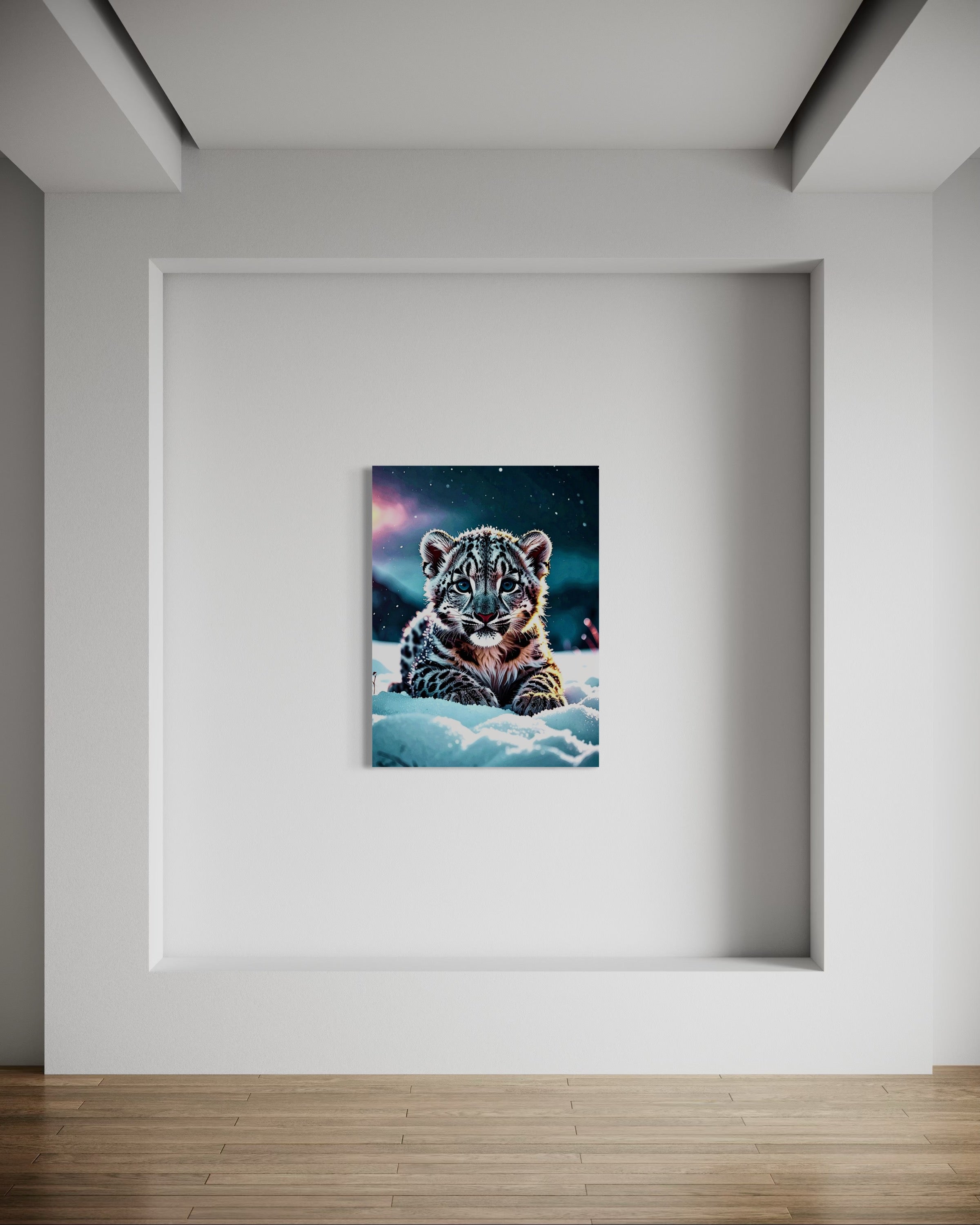 Baby Snow Leopard in the Snow