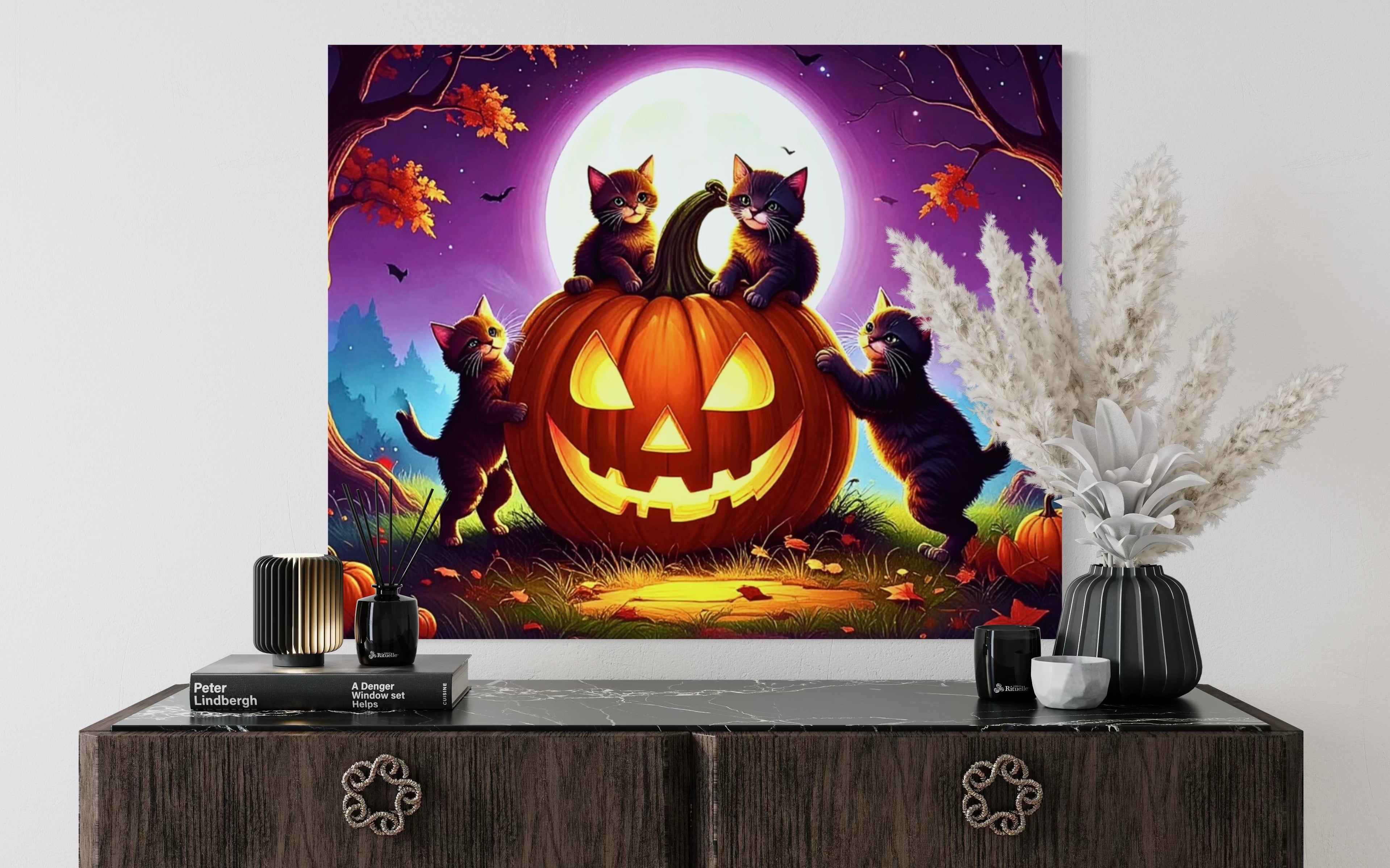 Cats on a Jack O Lantern