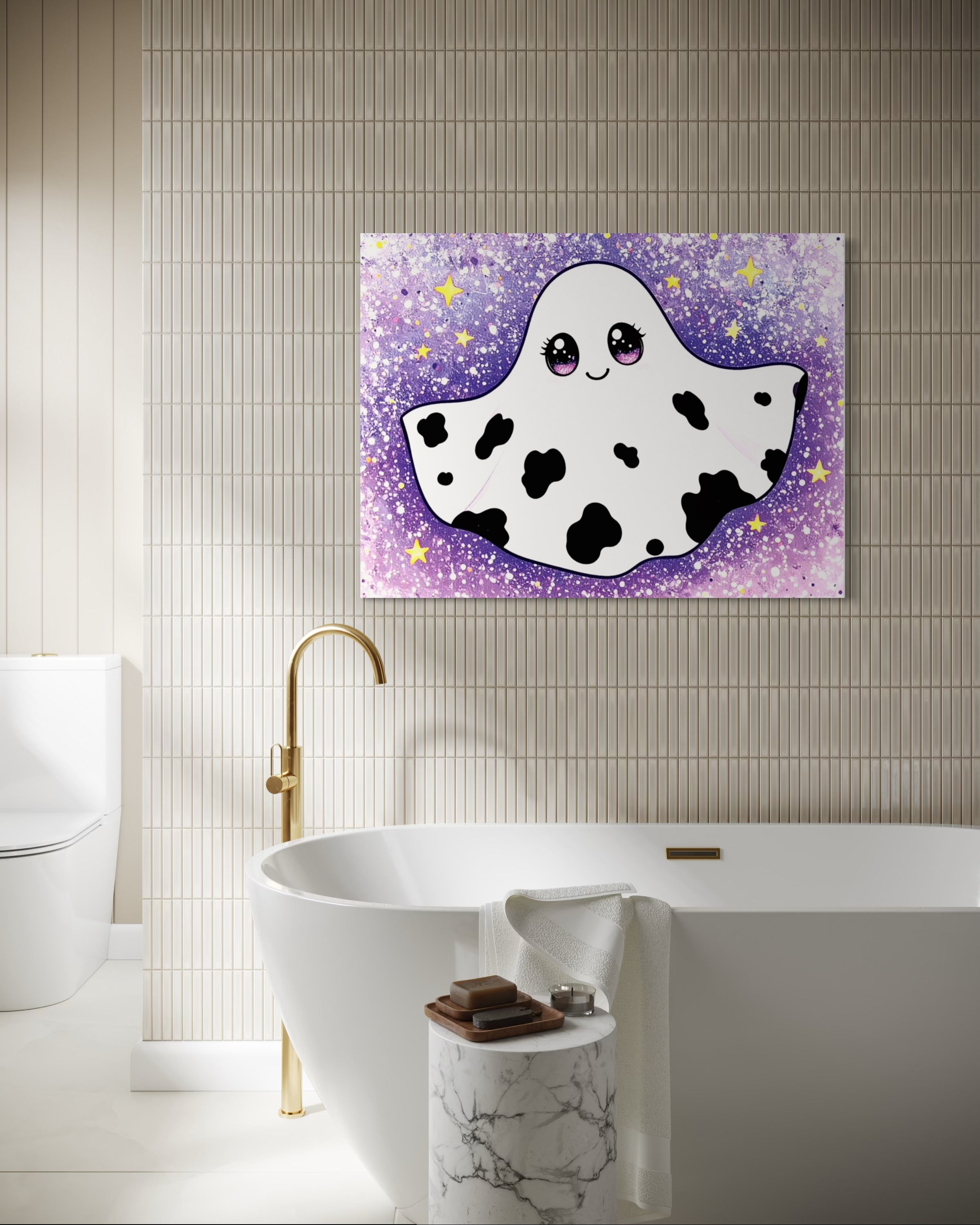 Cow Print Ghost Girl Cutie on Glitter