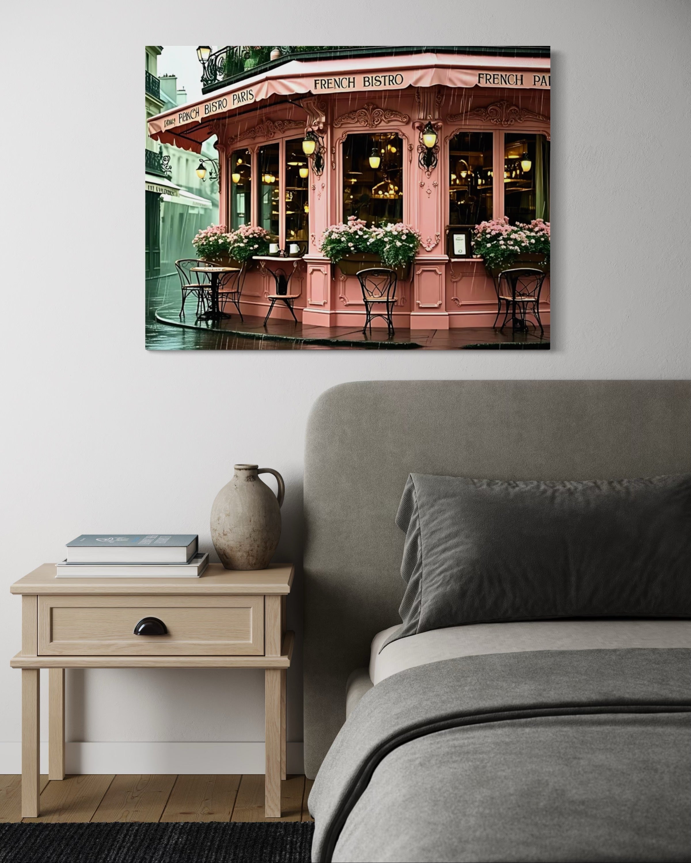 Pink Bistro in the Rain