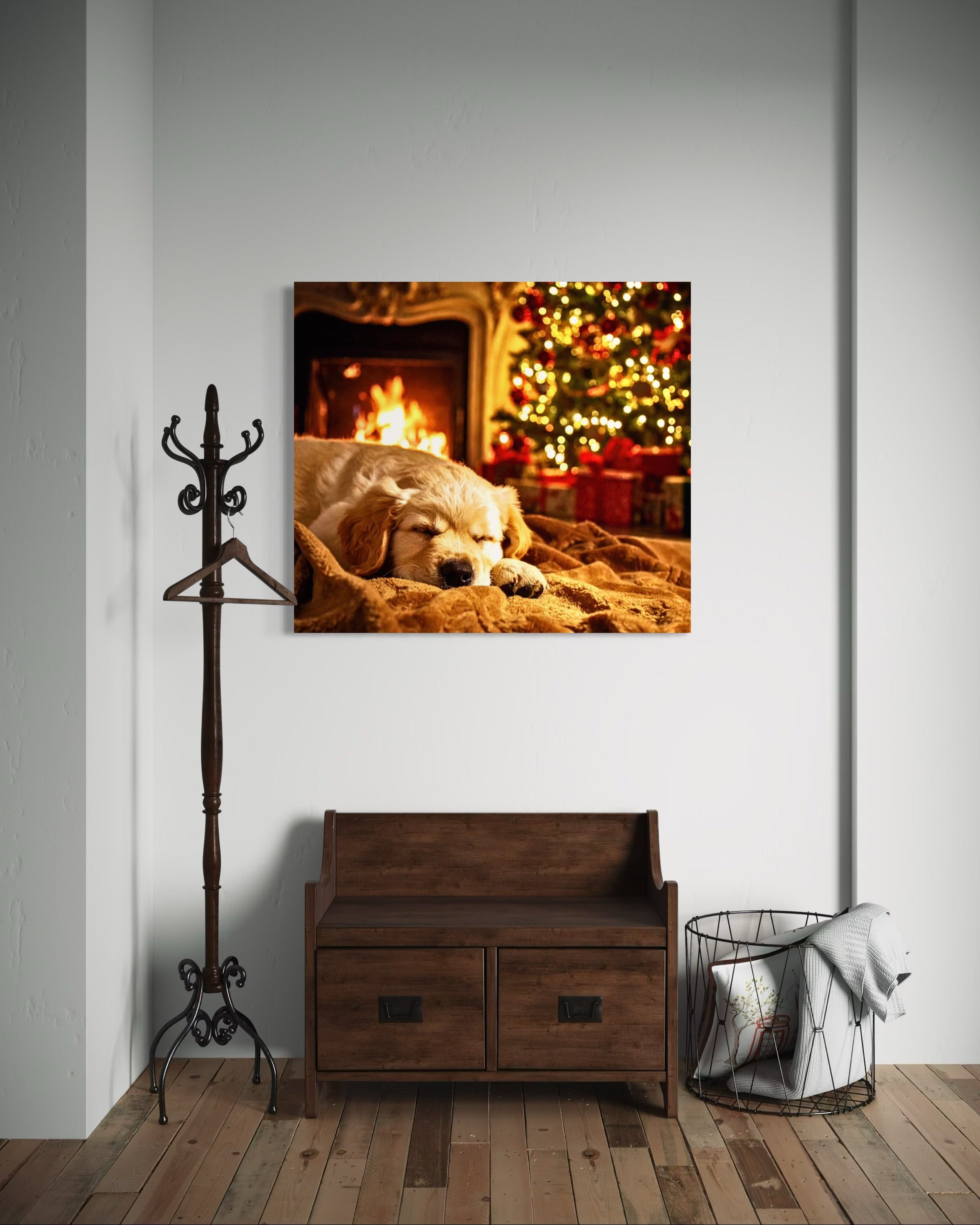 Magic Christmas Golden Retriever Puppy Dreams