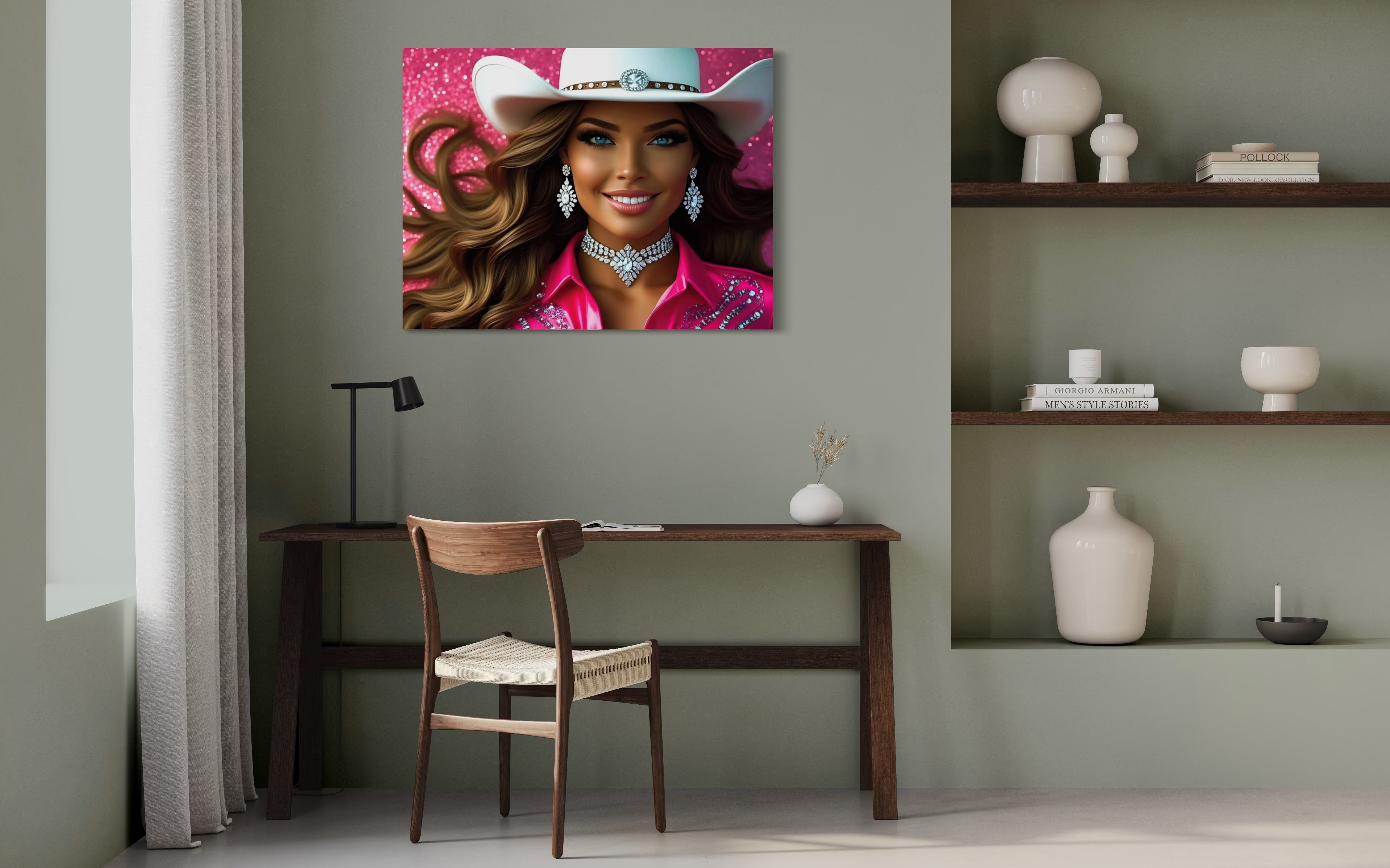 Cowgirl Princess - Brown Hair Museum Print