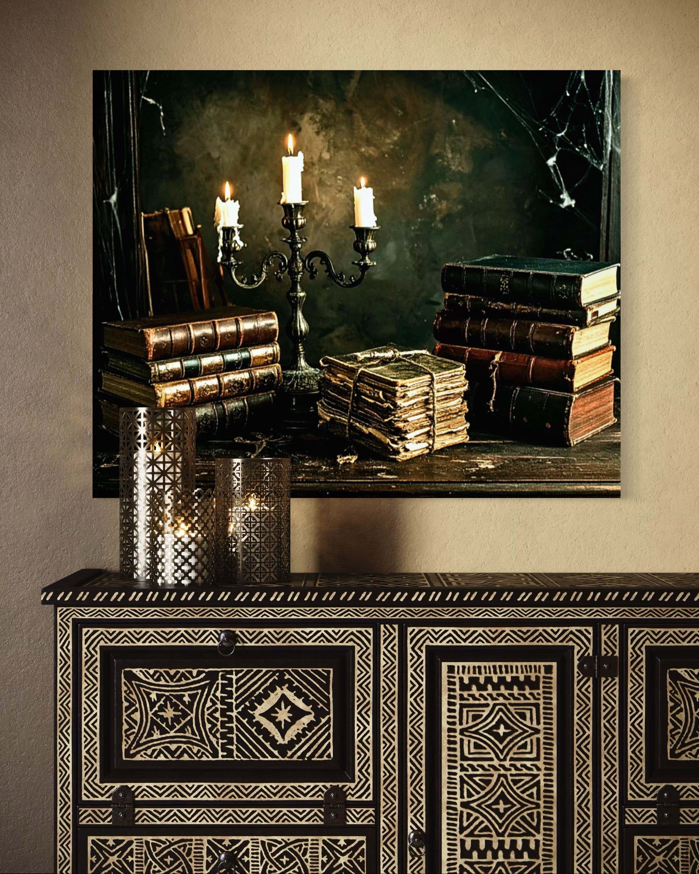 Vintage Candelabra and Books