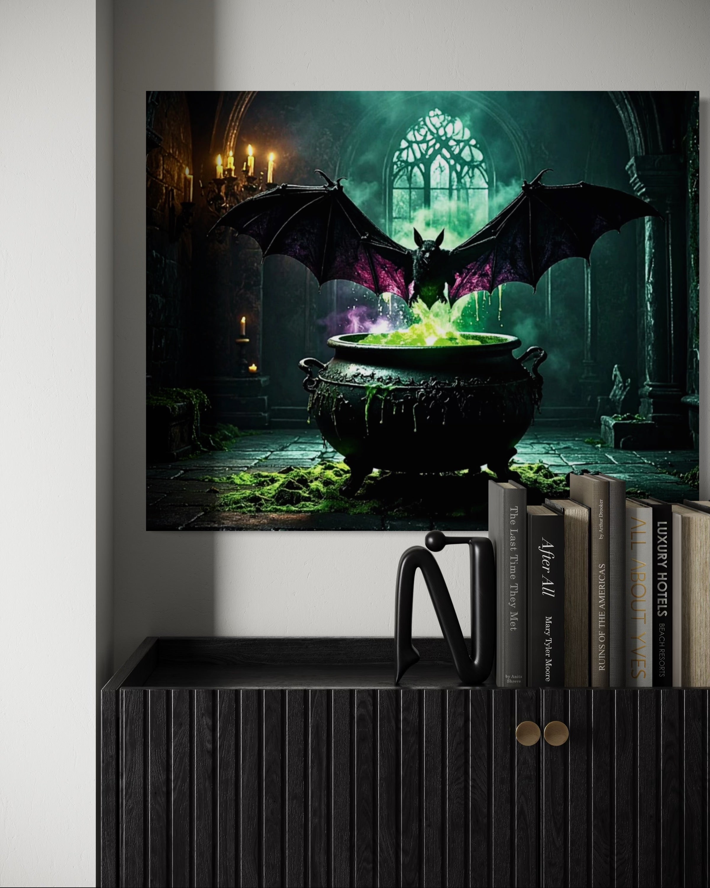 Bat over Bubbling Cauldron