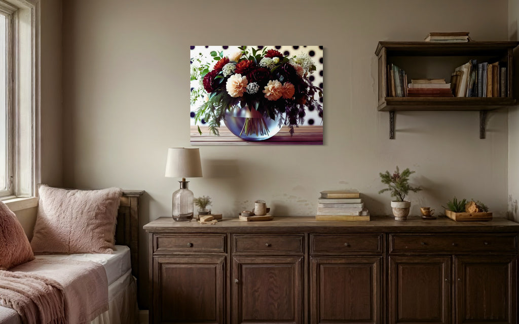 Fall Floral Design on Polka Dots