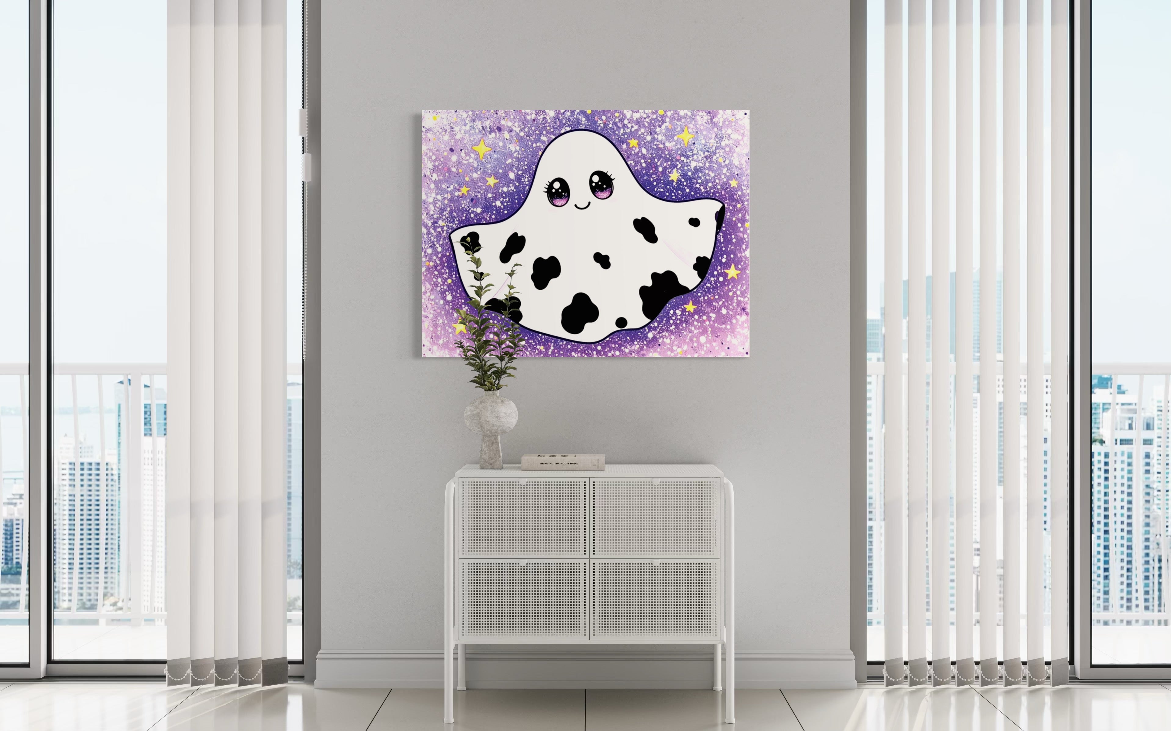 Cow Print Ghost Girl Cutie on Glitter