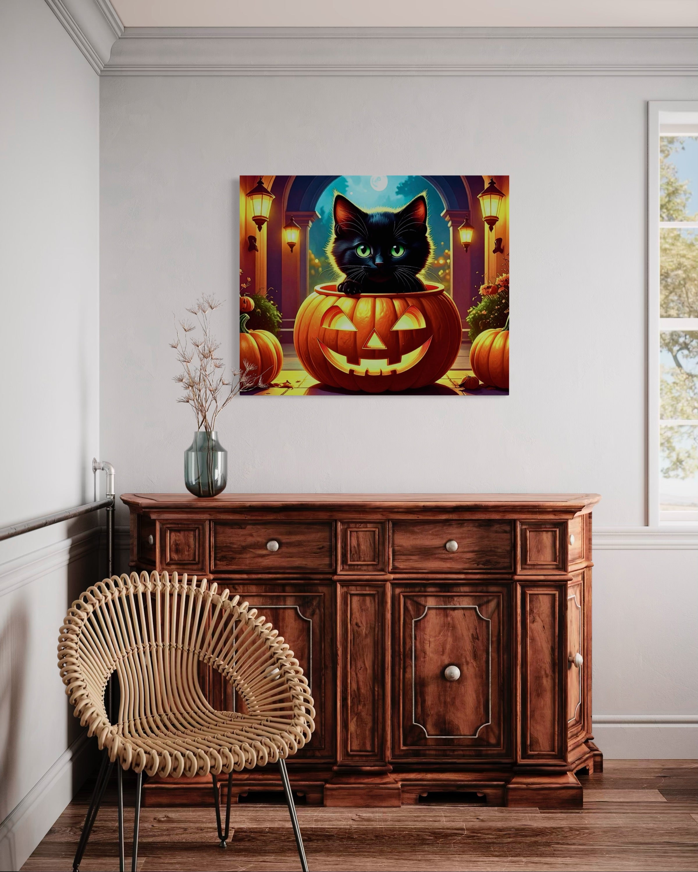 Kitten in Jack O Lantern