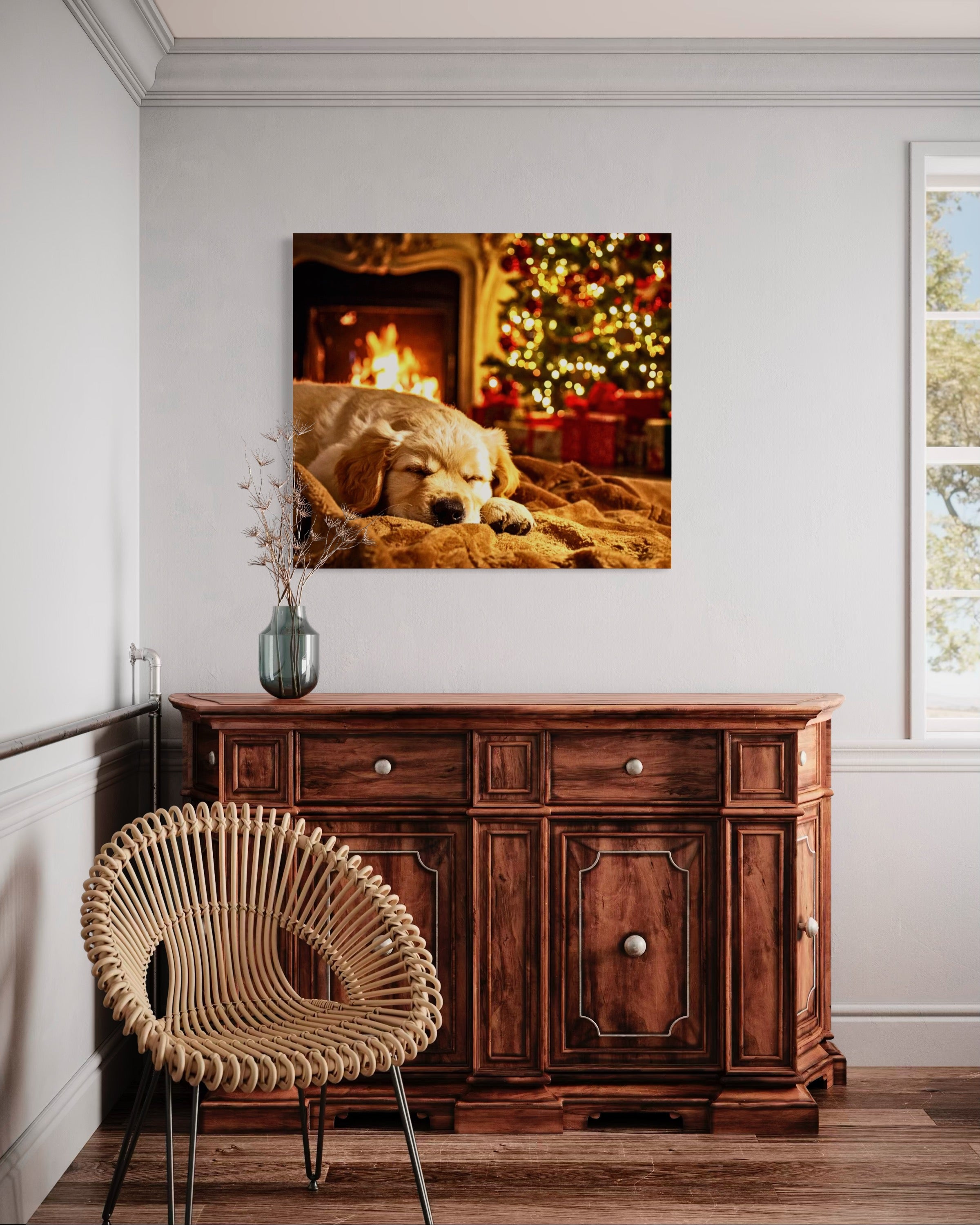 Magic Christmas Golden Retriever Puppy Dreams