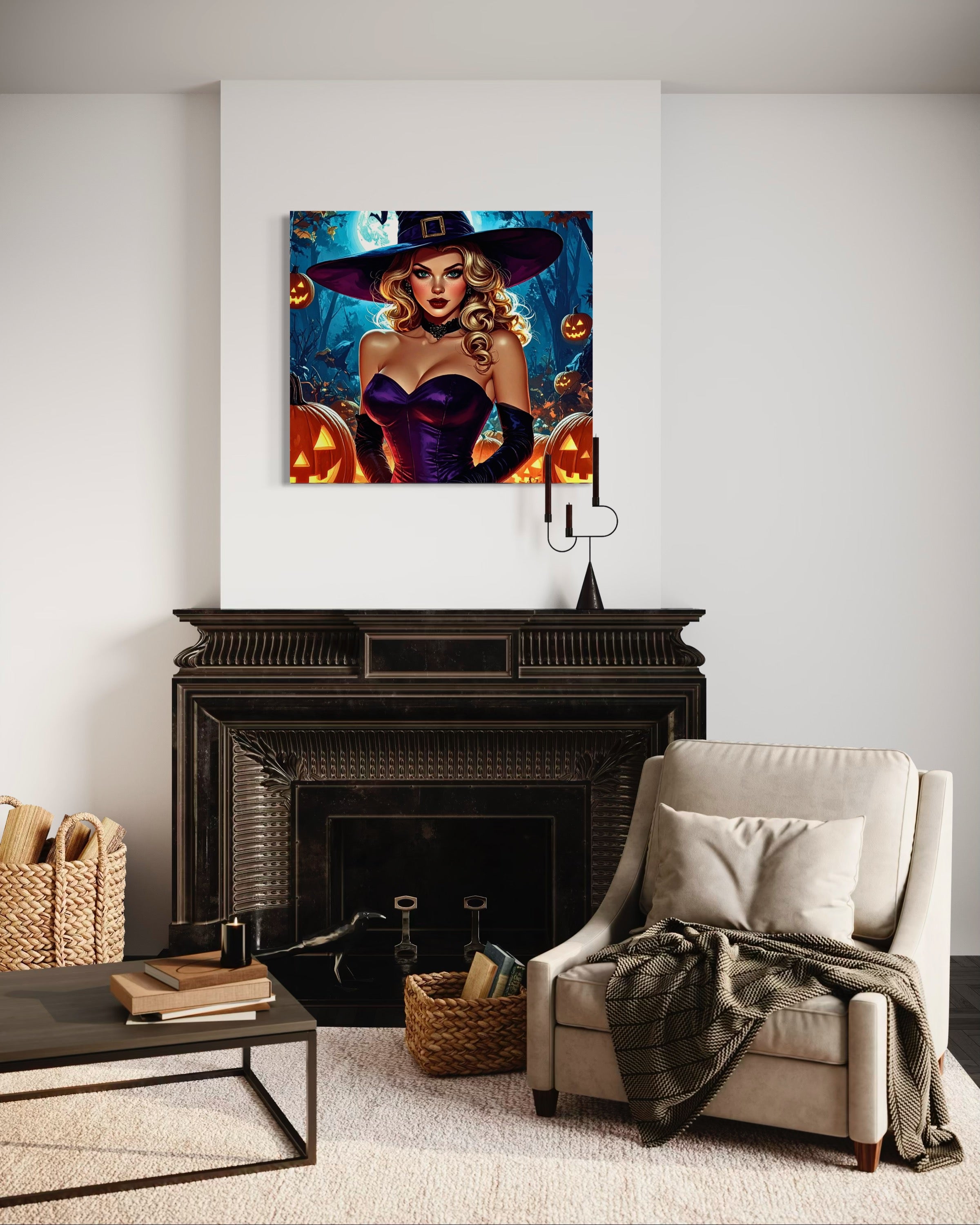 Halloween Blonde Witch Museum Print