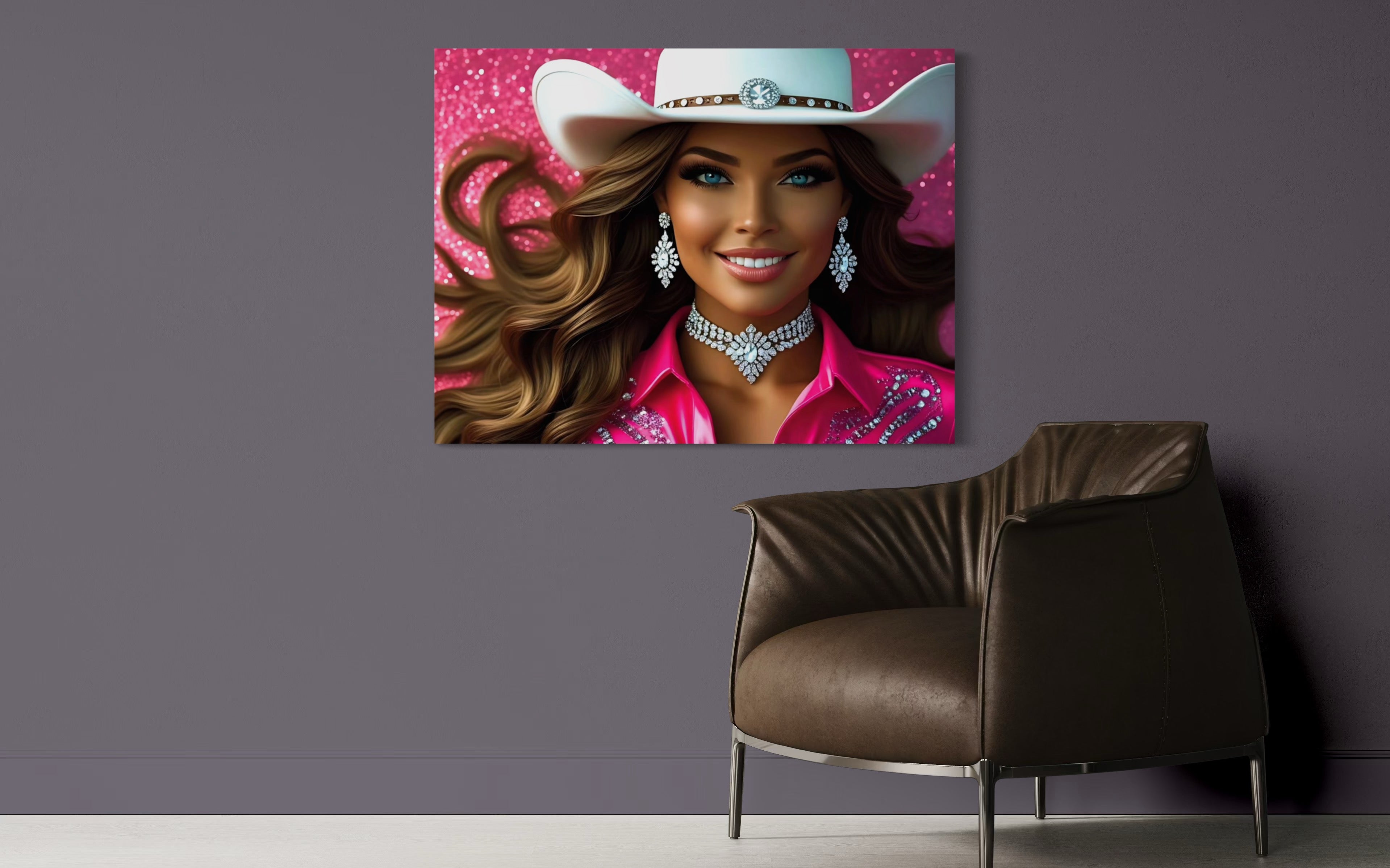 Cowgirl Princess - Brown Hair Museum Print