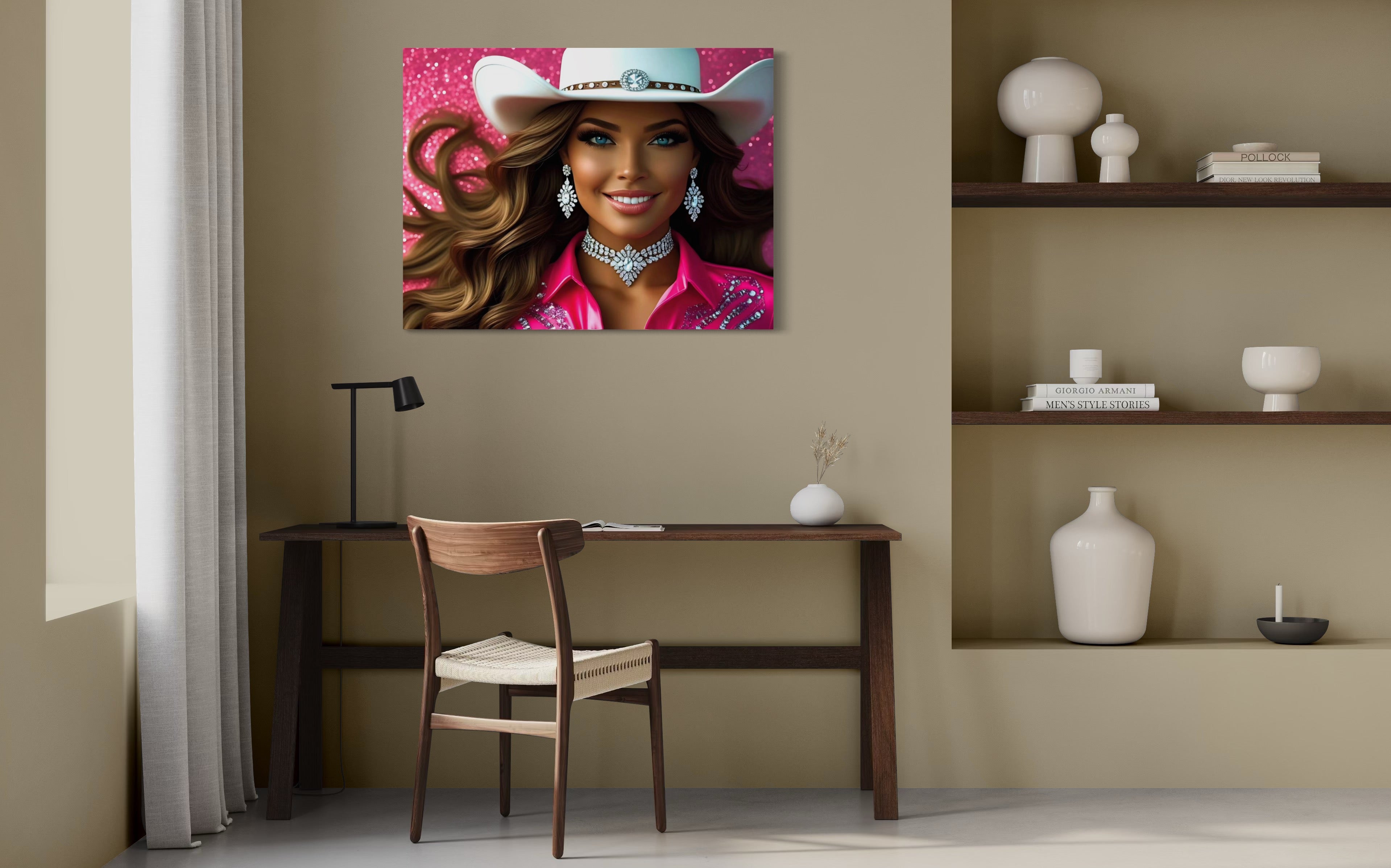 Cowgirl Princess - Brown Hair Museum Print