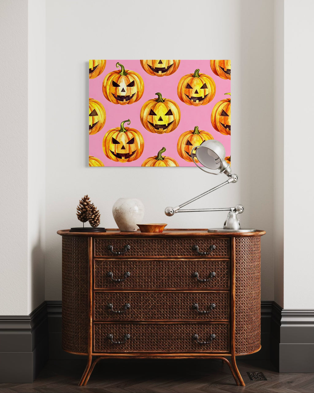 Jack O Lantern Pattern on Pink
