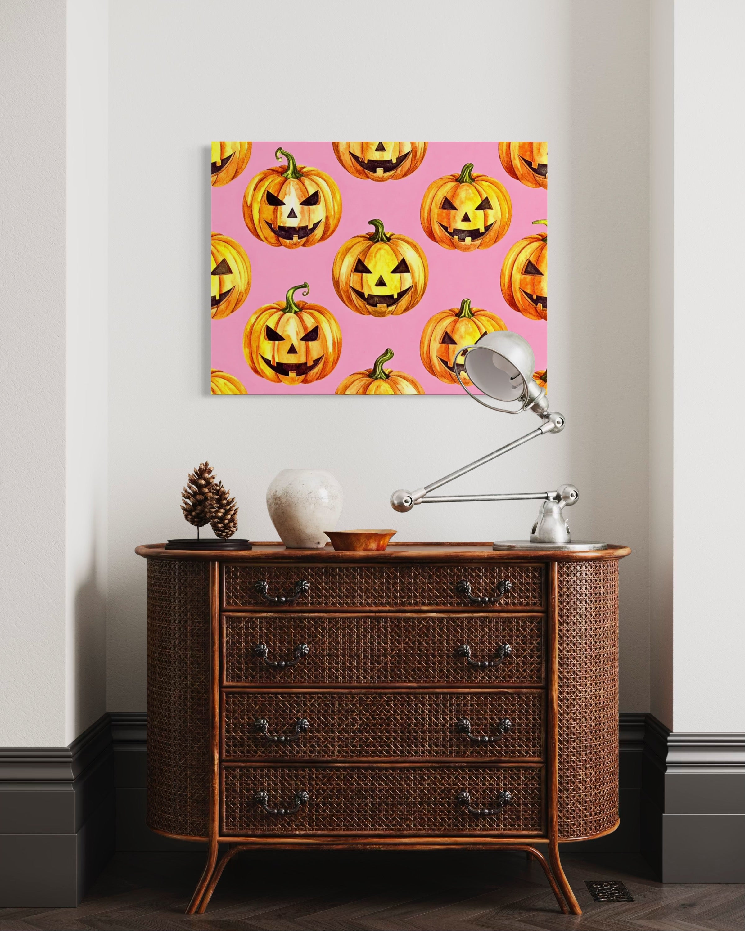Jack O Lantern Pattern on Pink