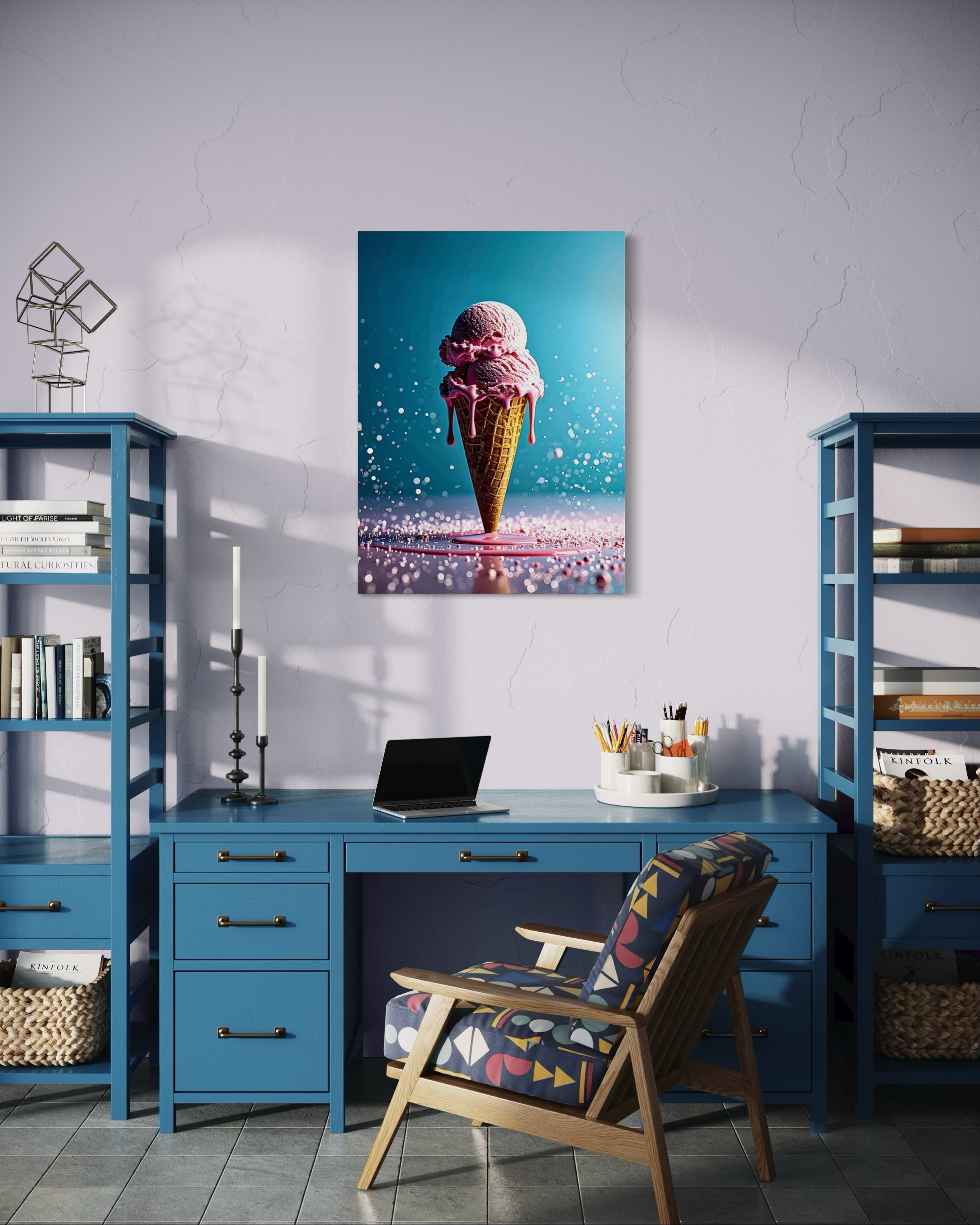 Strawberry Ice Cream Double Scoop Museum Print