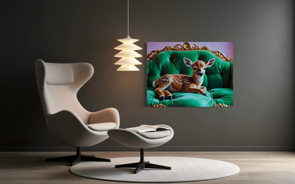 Baby Deer Resting Museum Print