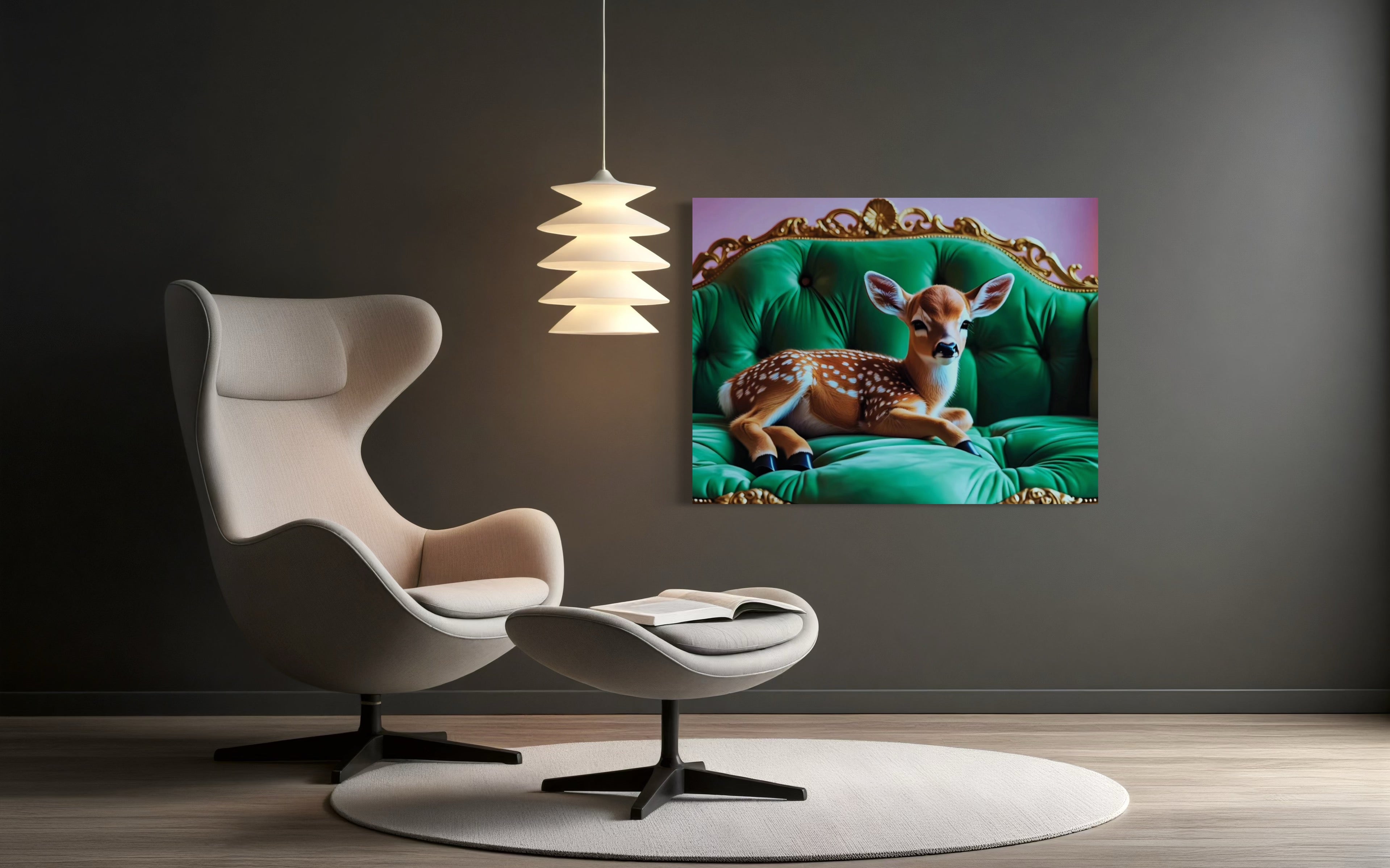 Baby Deer Resting Museum Print