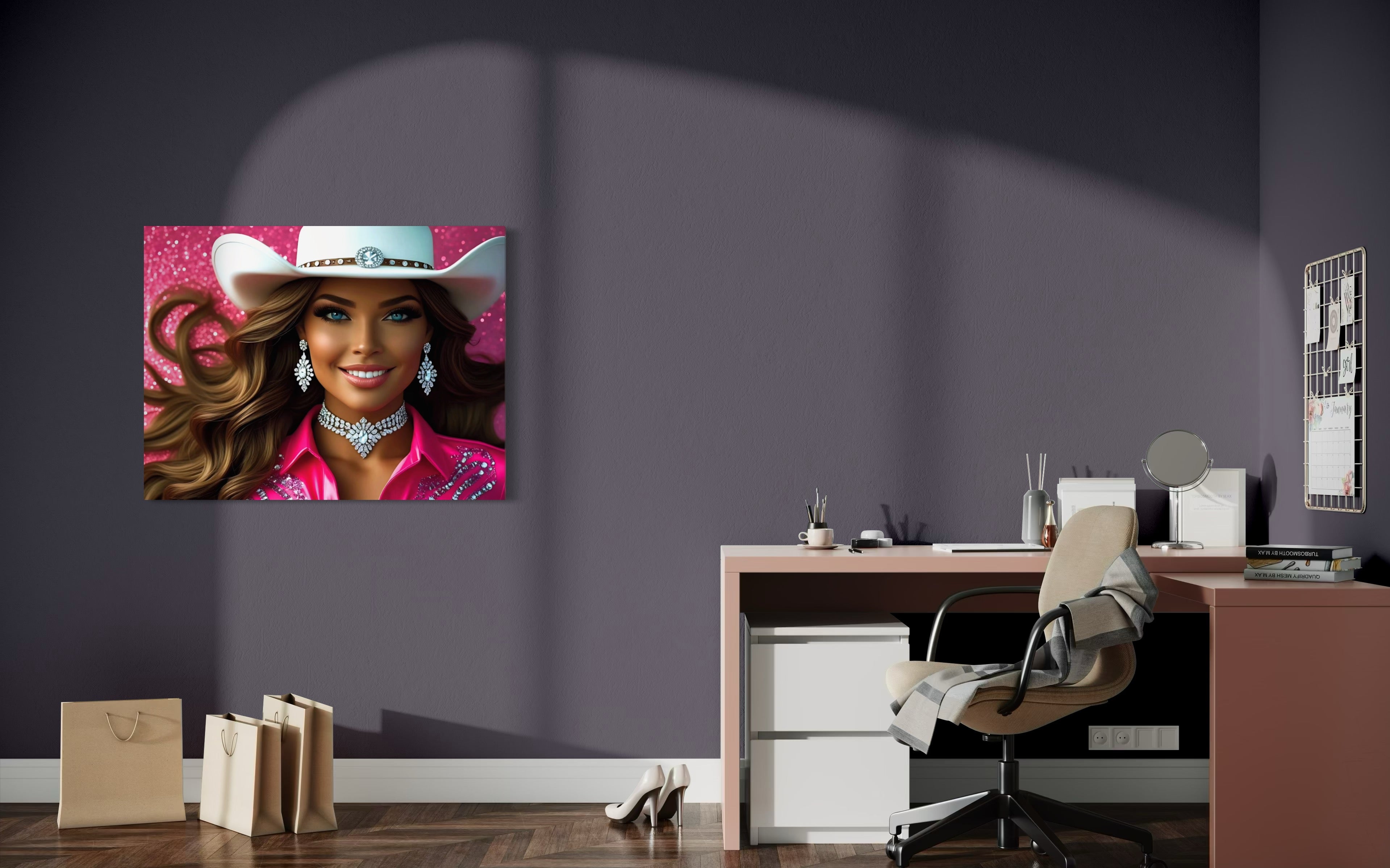 Cowgirl Princess - Brown Hair Museum Print
