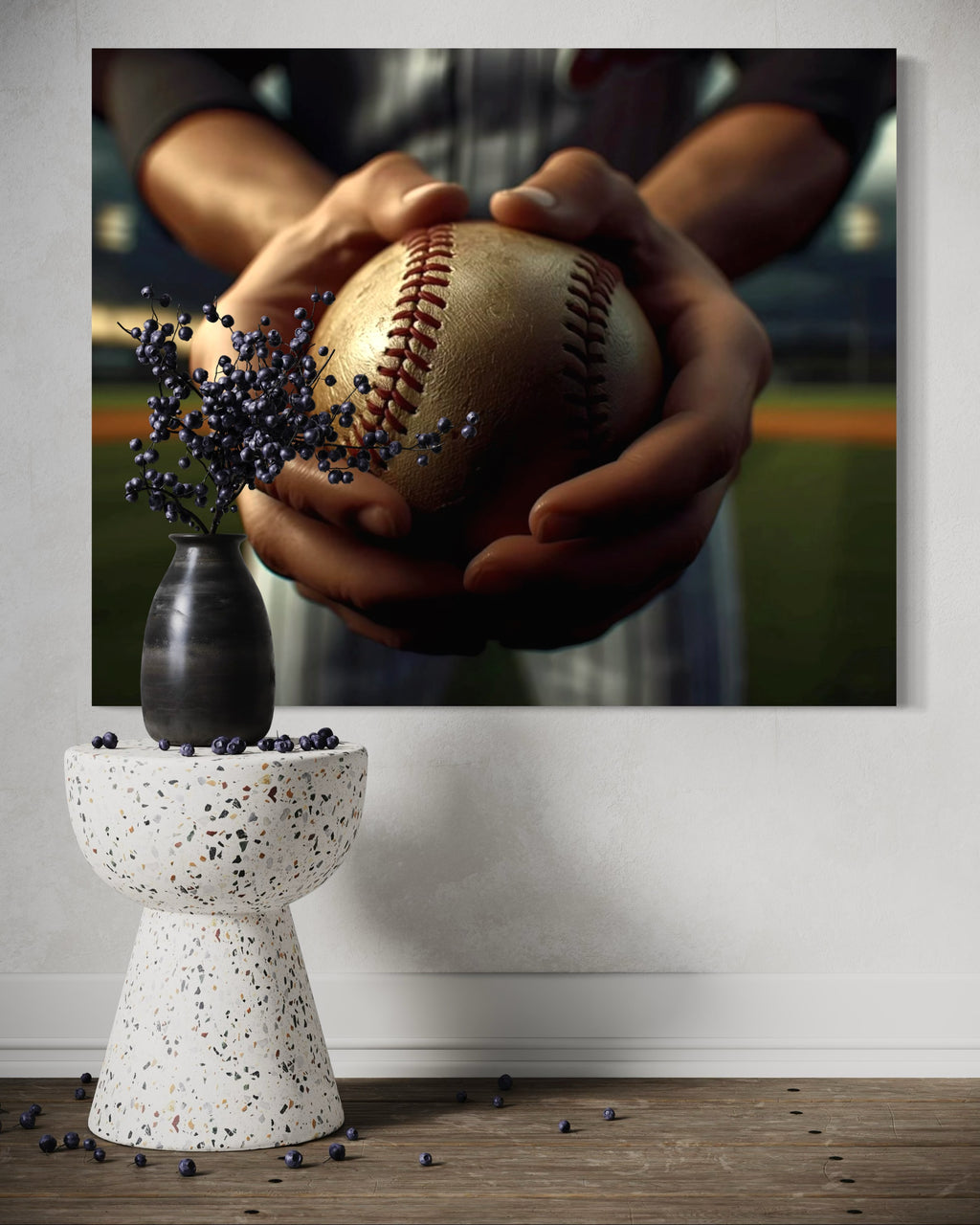 Baseball Player's Hands Museum Print