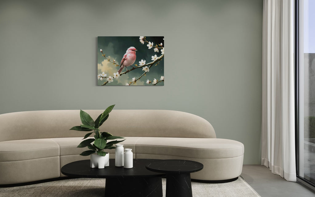 Bubblegum Bird with Blossoms Museum Print