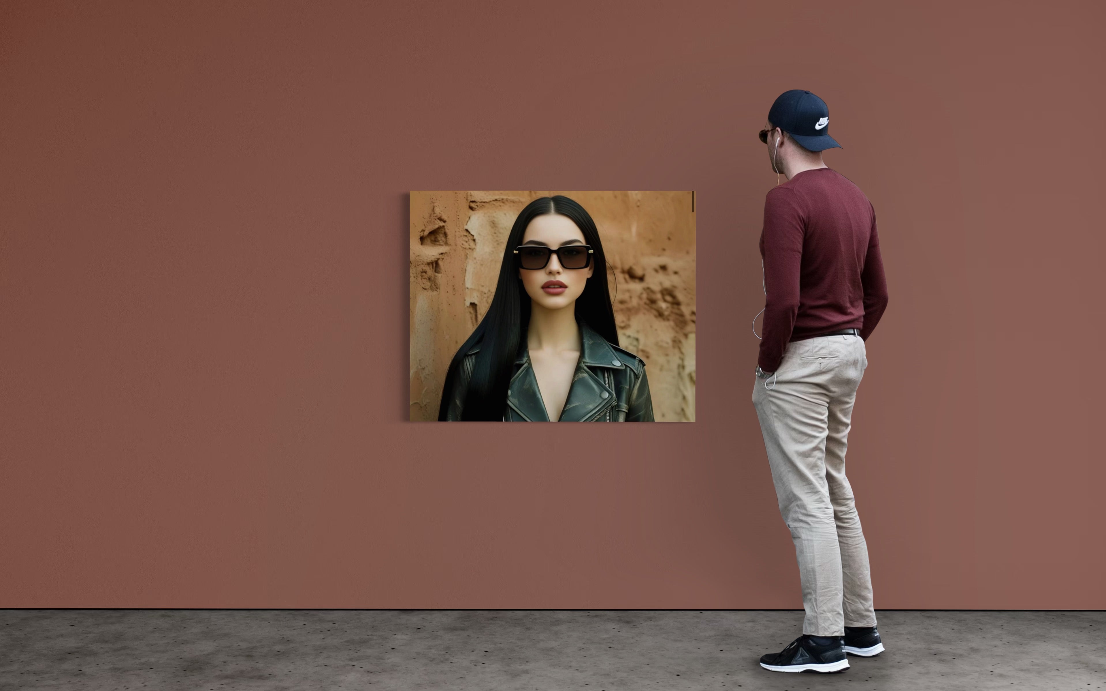 Leather Jacket Clay Wall - Black Hair